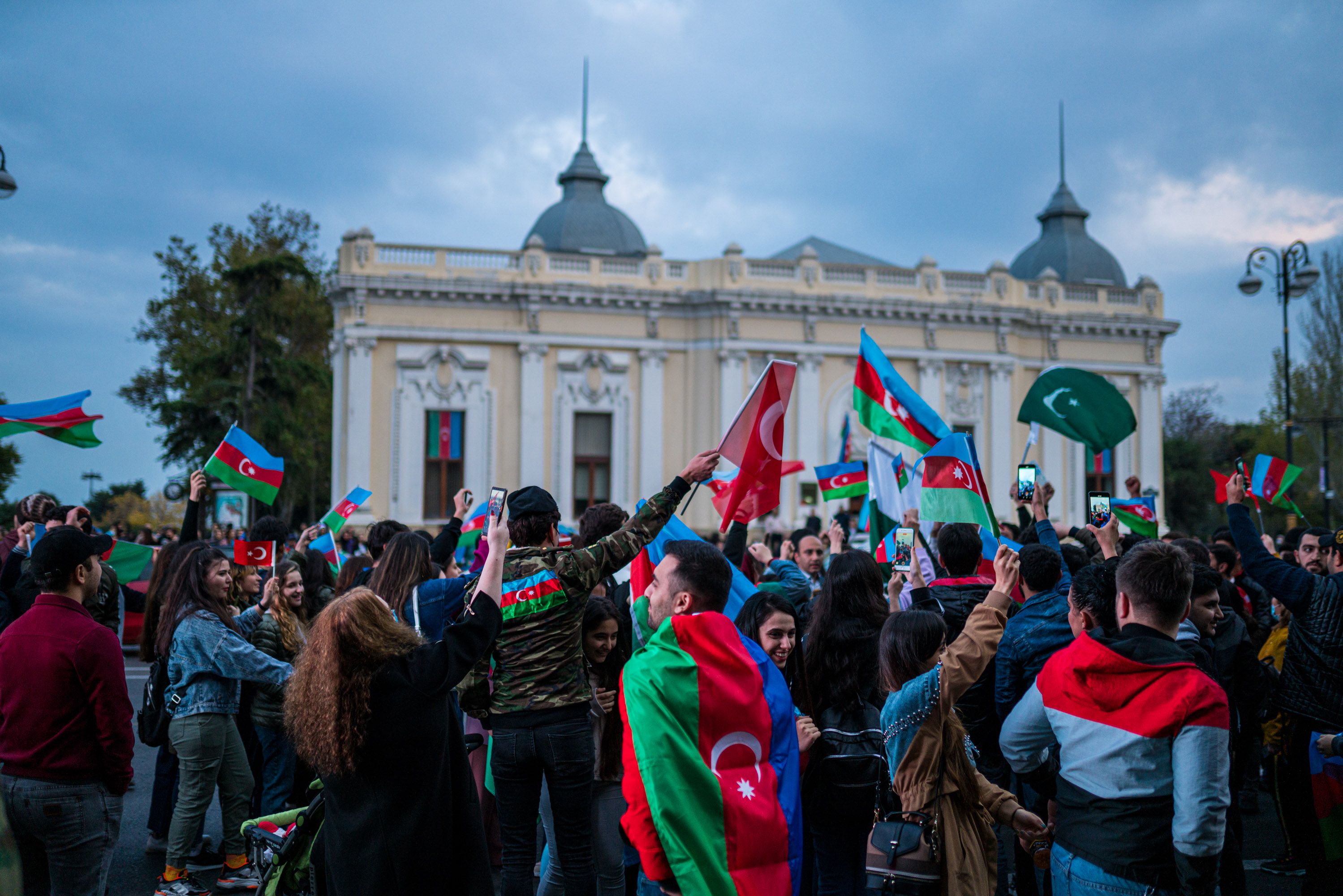 Celebrations in the streets of Baku. Image by Serkan Uslu / Shutterstock. Azerbaijan, 2020.