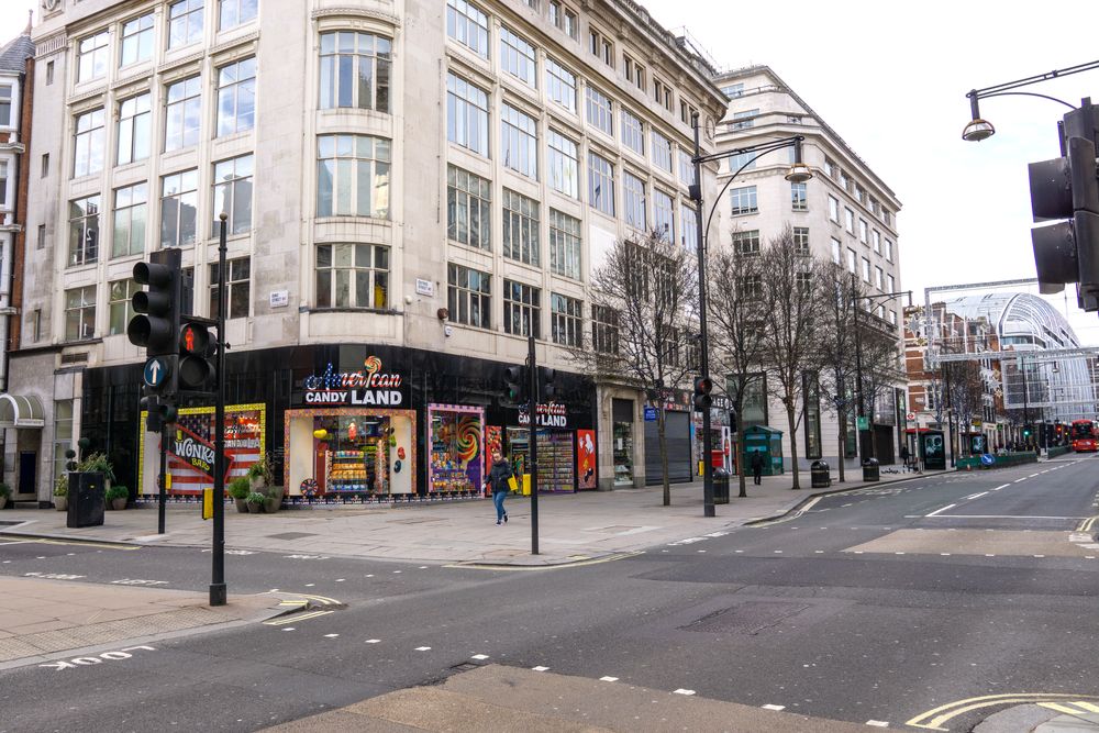 Oxford Street in London during Tier 4 lockdown. Image by CK Travels / Shutterstock. United Kingdom, 2020.