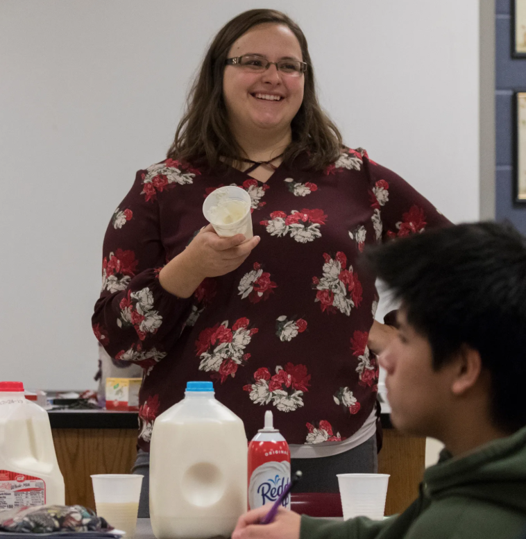 Inside her Cashton classroom, Kori Blank deals with economic insecurity and changes sweeping through Wisconsin's dairy industry. Image by Mark Hoffman/ Milwaukee Journal Sentinel. United States, 2020.