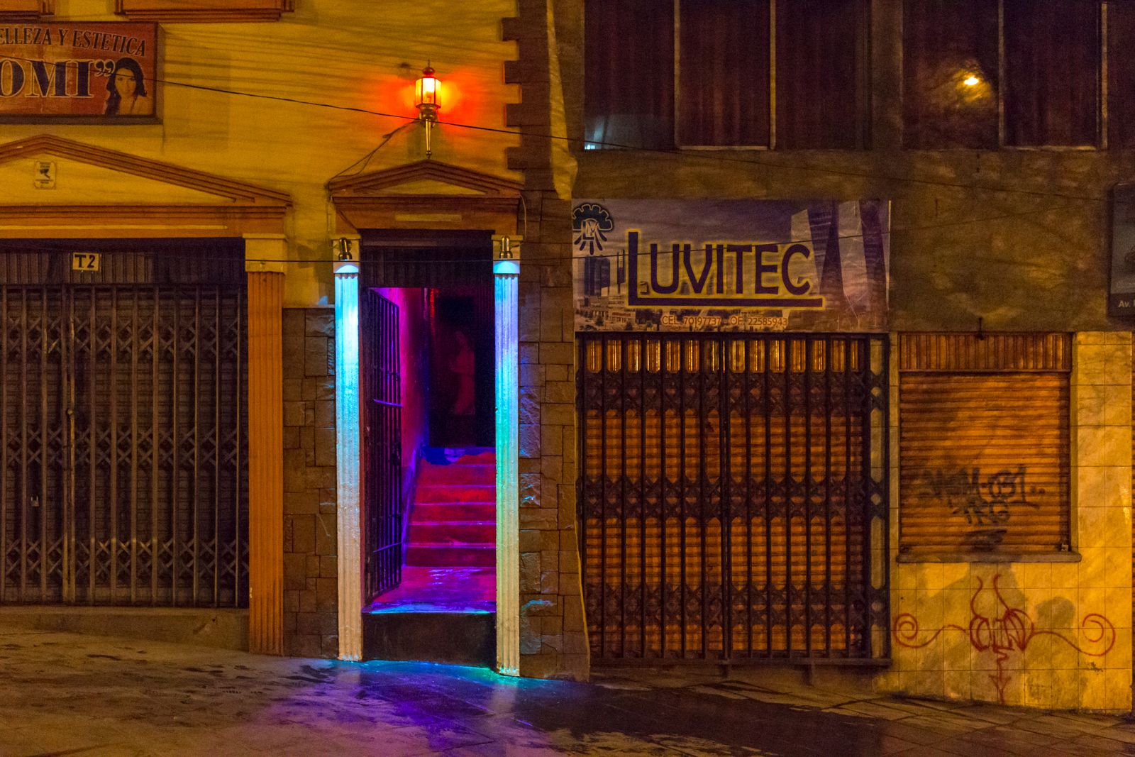 The entrance to a brothel in La Paz, Bolivia. NGOs working with girls who have been sexually exploited fear that Bolivia is turning into a hub for predators. Image by Tracey Eaton. Bolivia, 2017.