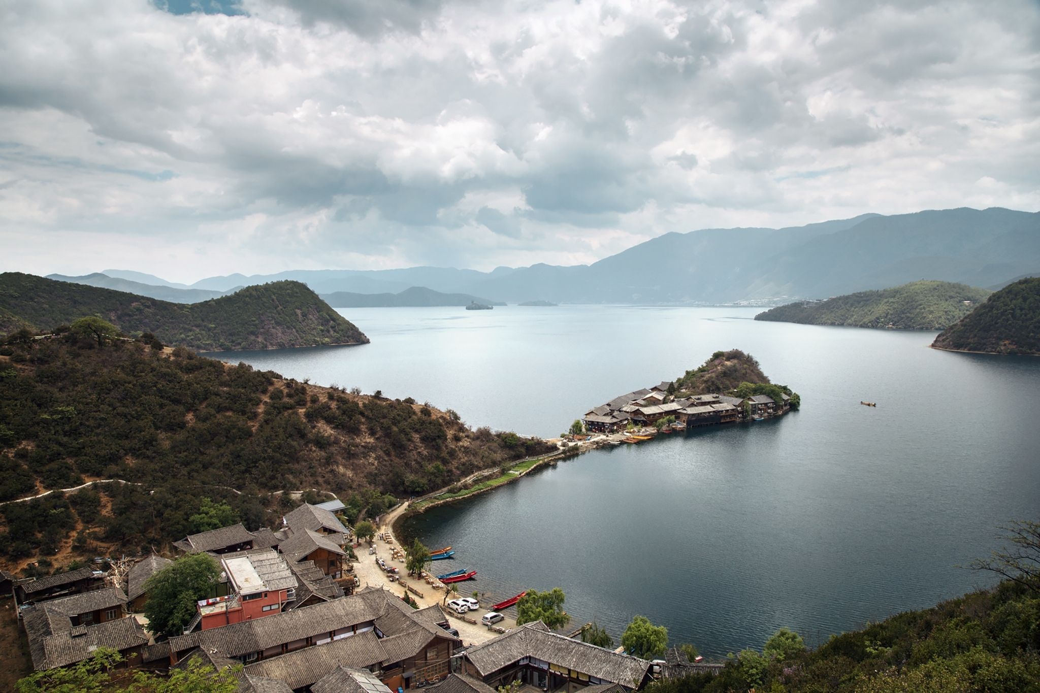 Lugu Lake, the jewel at the center of Mosuo country, straddles China’s Sichuan and Yunnan provinces. Image by Jason Motlagh. China, 2017.
