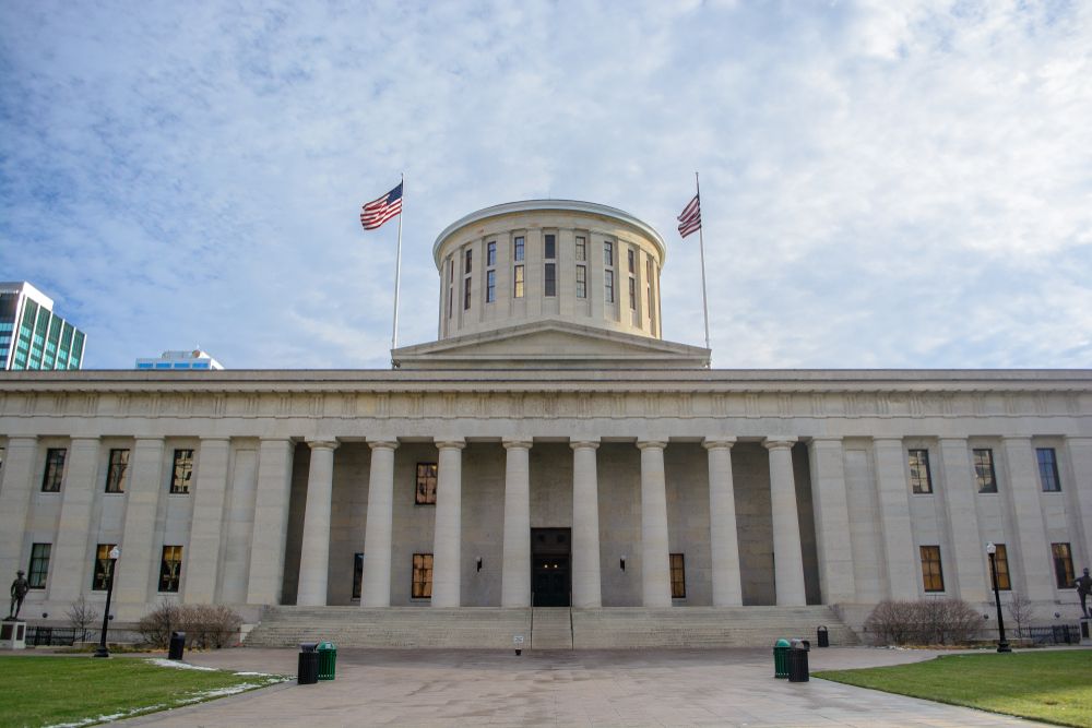 Ohio Statehouse during the day. Image by Shutterstock. United States, undated.