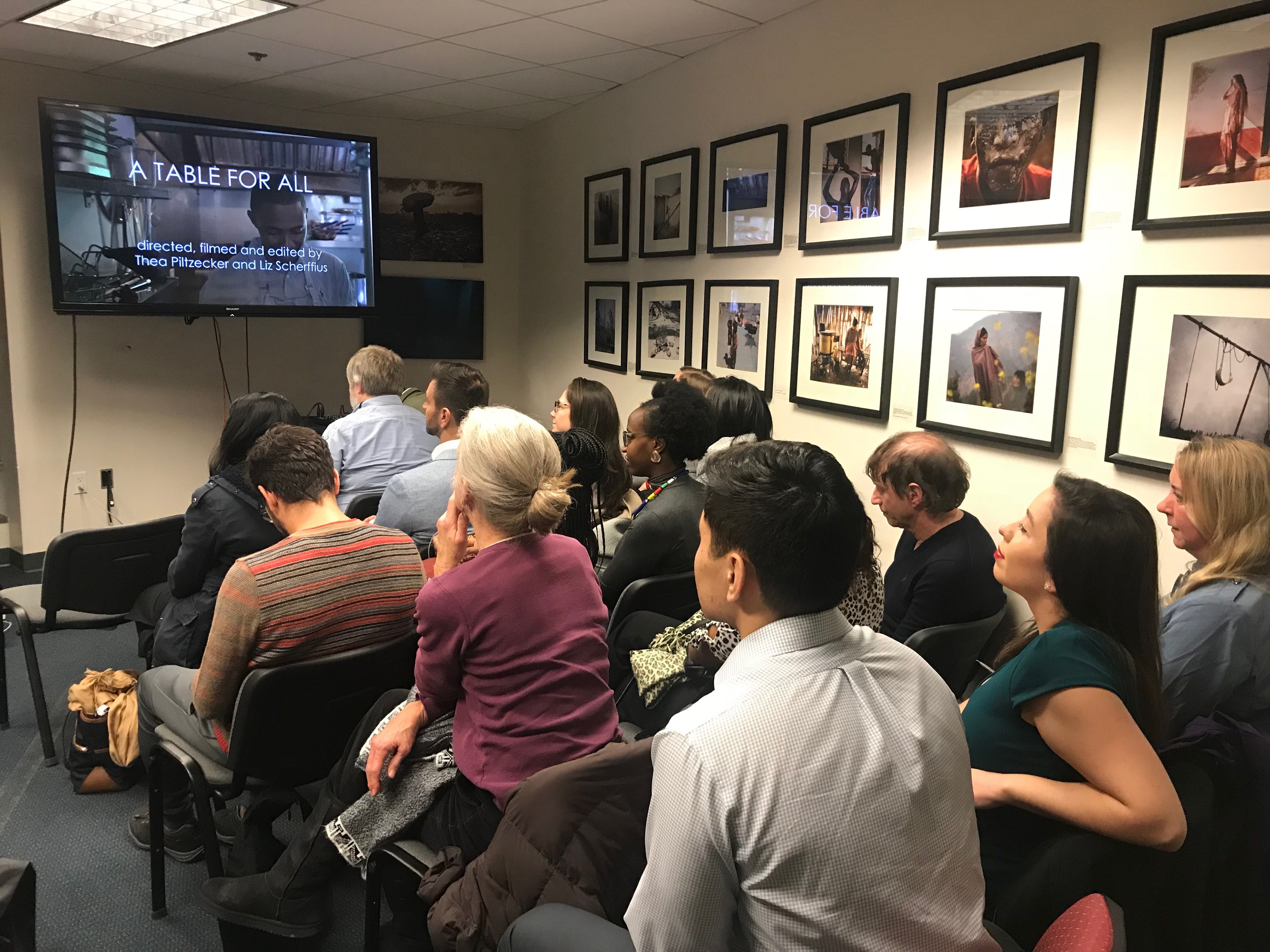 Audience at the Pulitzer Center's screening of A Table for All. Image by Elana King-Nakaoka. United States, 2019.