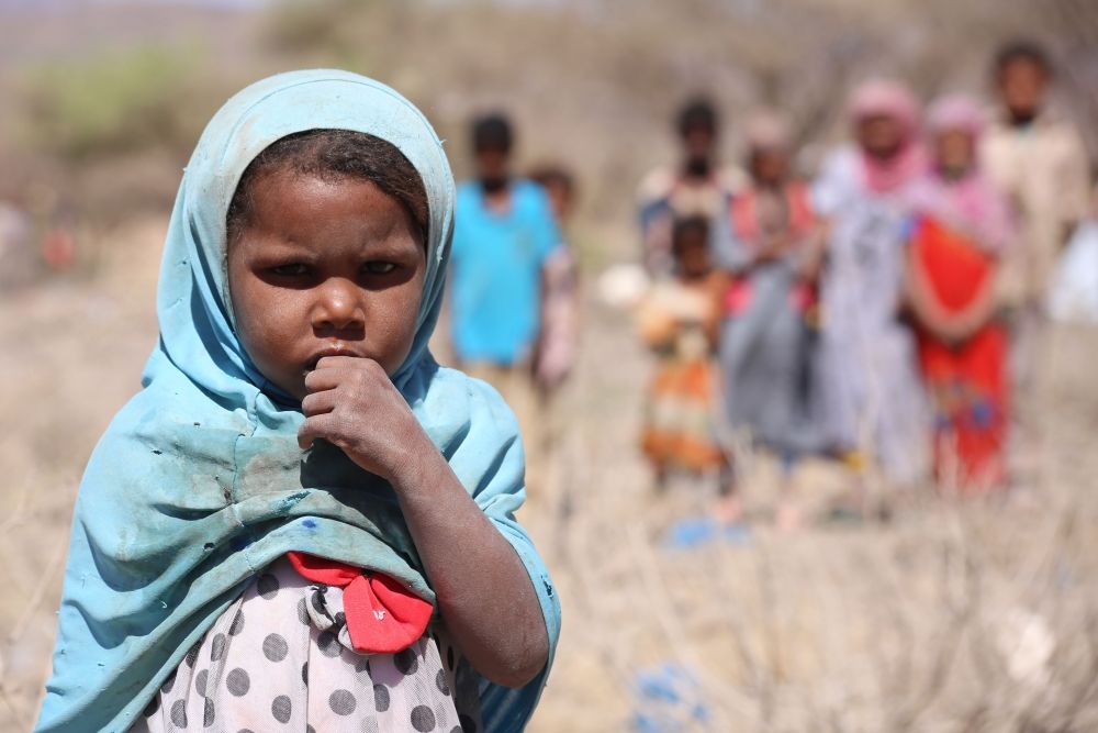 A displaced Yemeni girl in the al-Dashin camp of the Taiz governorate. Image by Ahmed al-Basha/IRIN. Yemen, 2016.