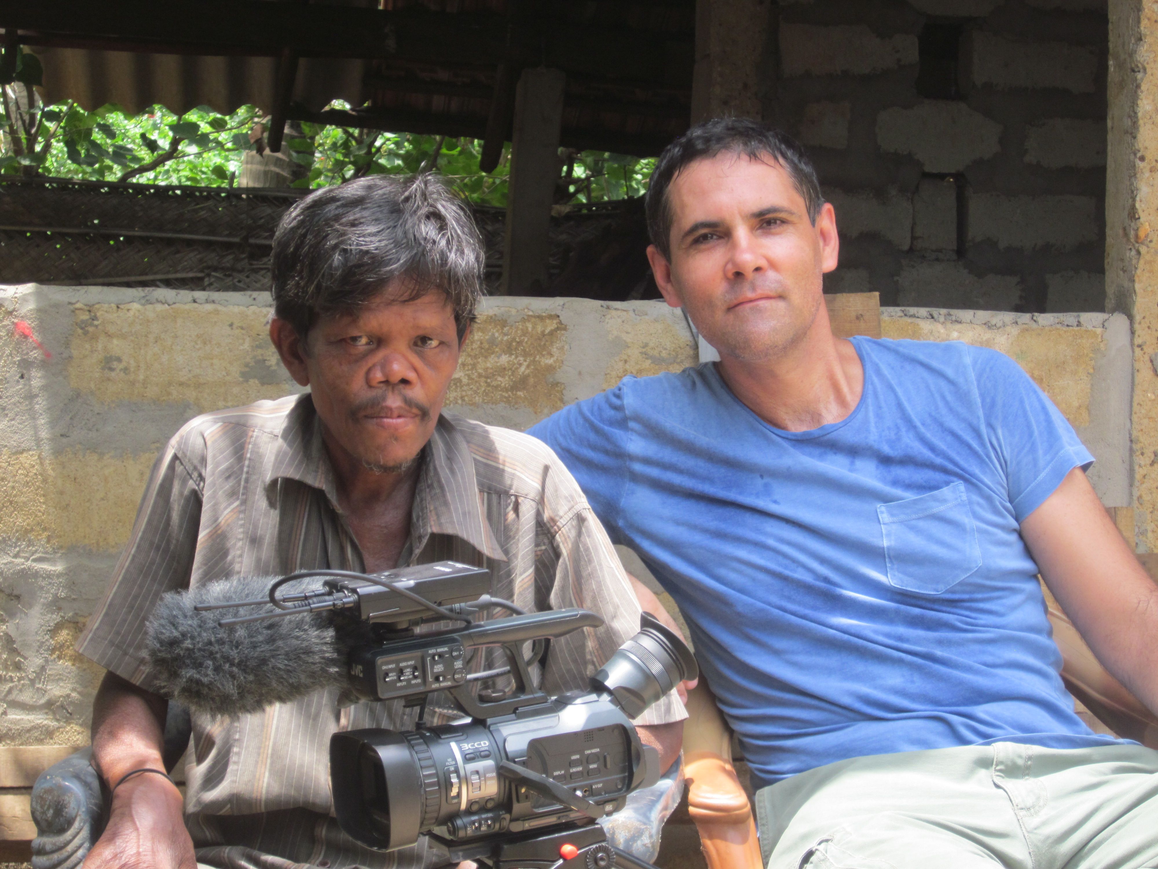 Ross Velton pictured with a person affected by leprosy in Jaffna, Sri Lanka.