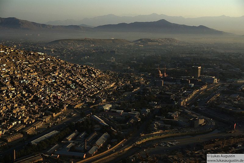 An Aerial view of Kabul. Image courtesy of CreativeCommons. Afghanistan, 2012.