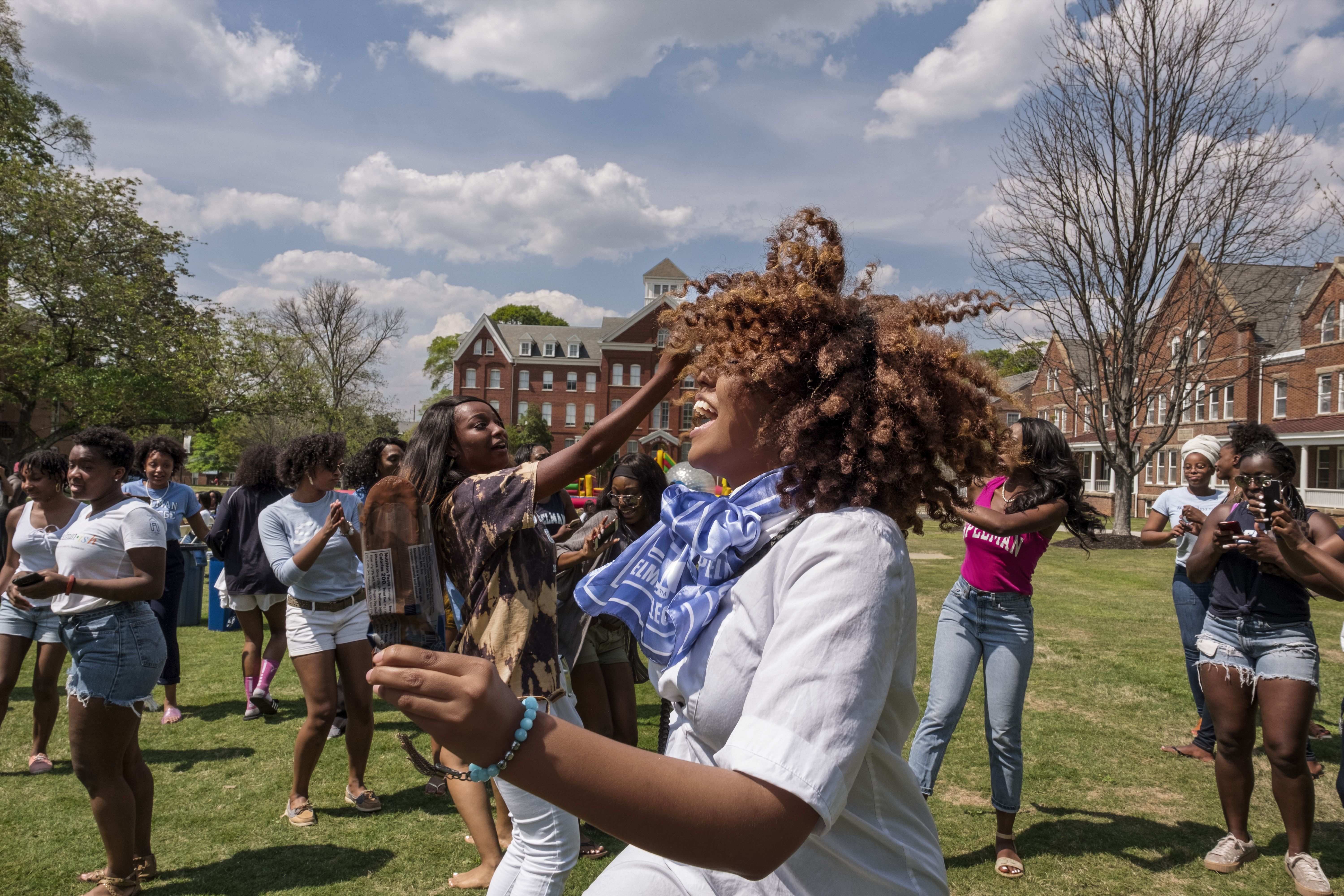 Maura Chanz Washington, a 2015 graduate of Spelman College, the top-rated historically black institution, returned to campus to commemorate Founders Day, April 11, 1881. It’s one of the most celebrated days of the academic year at this college for women. Image by Nina Robinson. United States, 2017.
