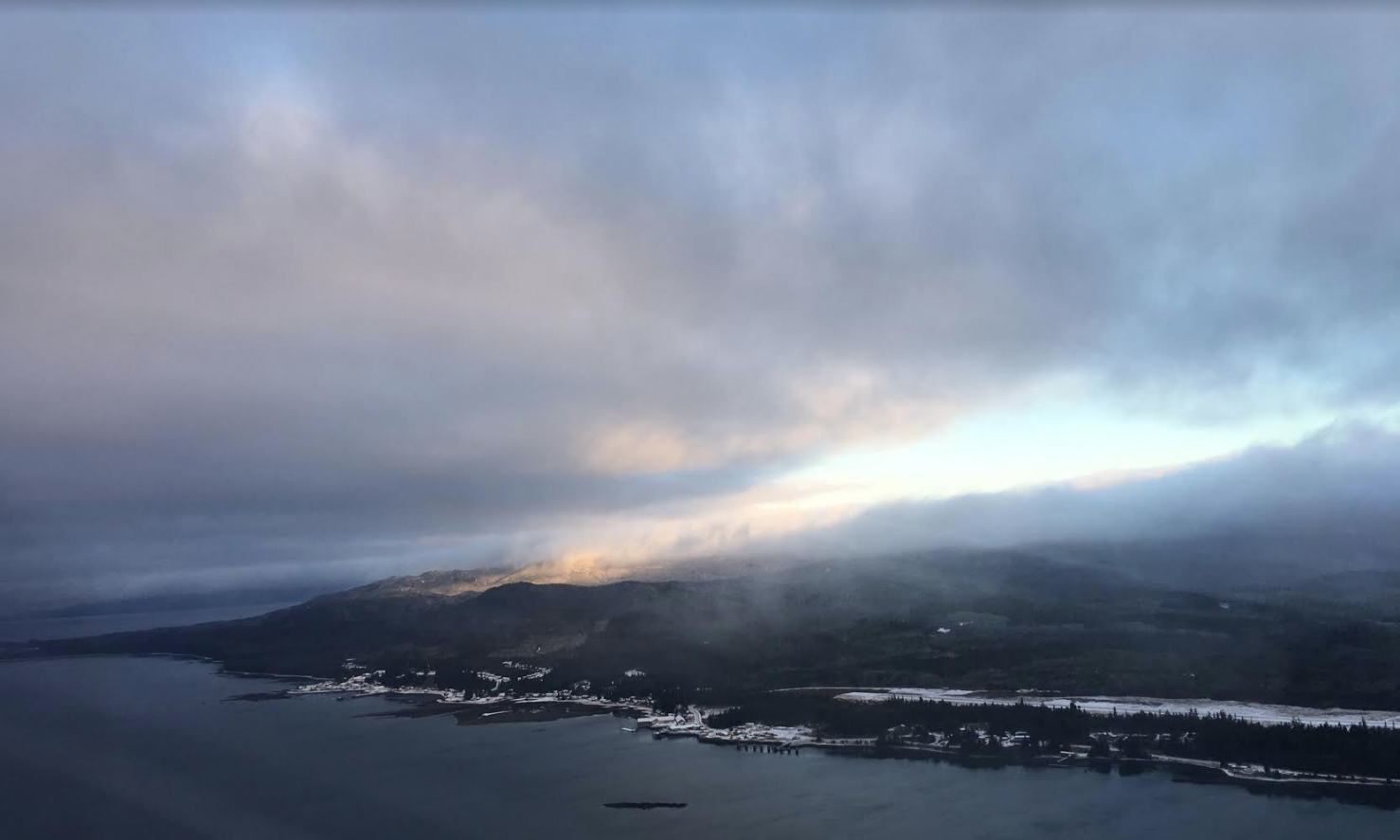 A view of Kake from the seaplane. Image by Brooke Stephenson. United States, 2019.