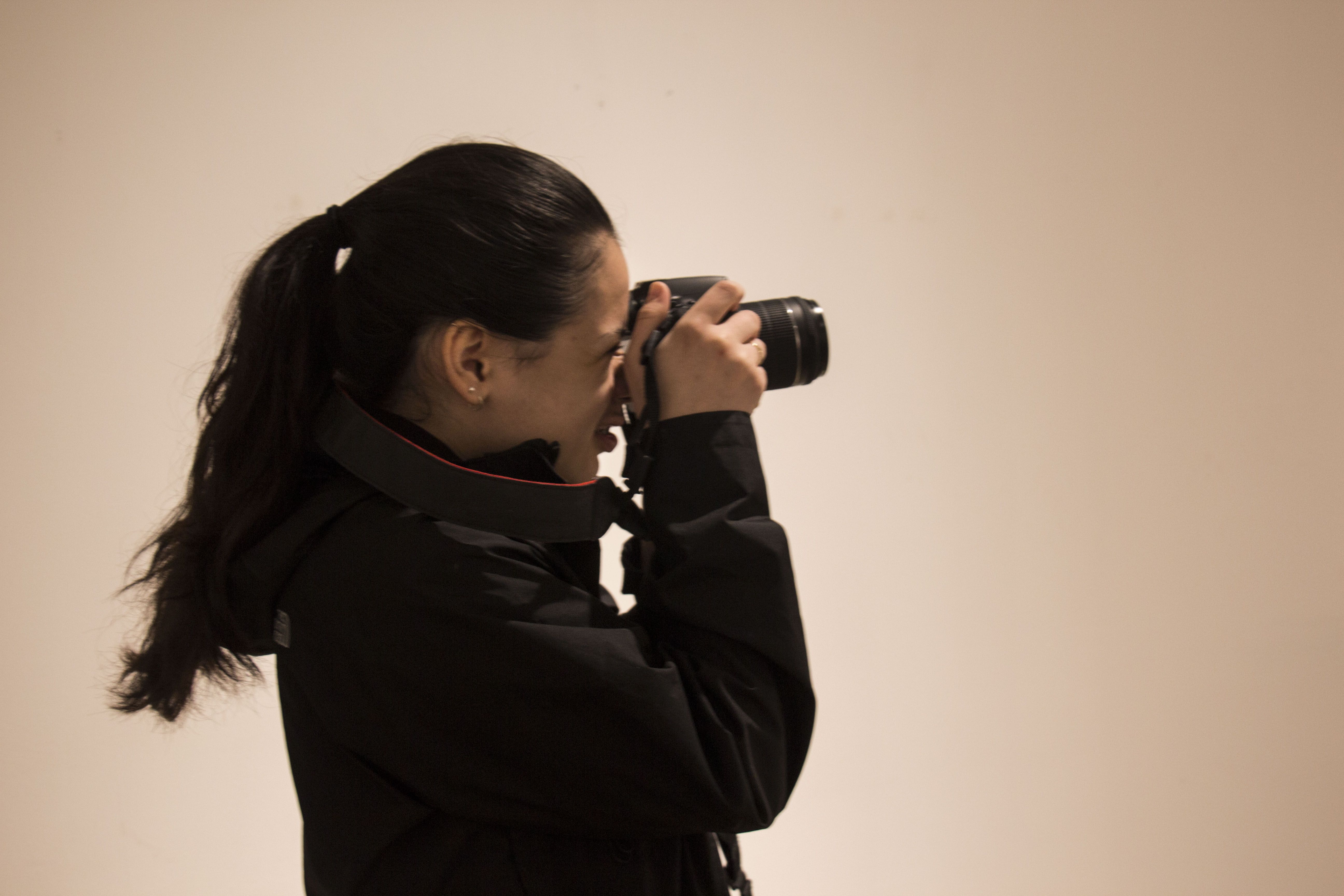 A student from Columbia Heights Educational Campus takes photographs for the workshop. Image by Ifath Sayed. United States, 2017. 