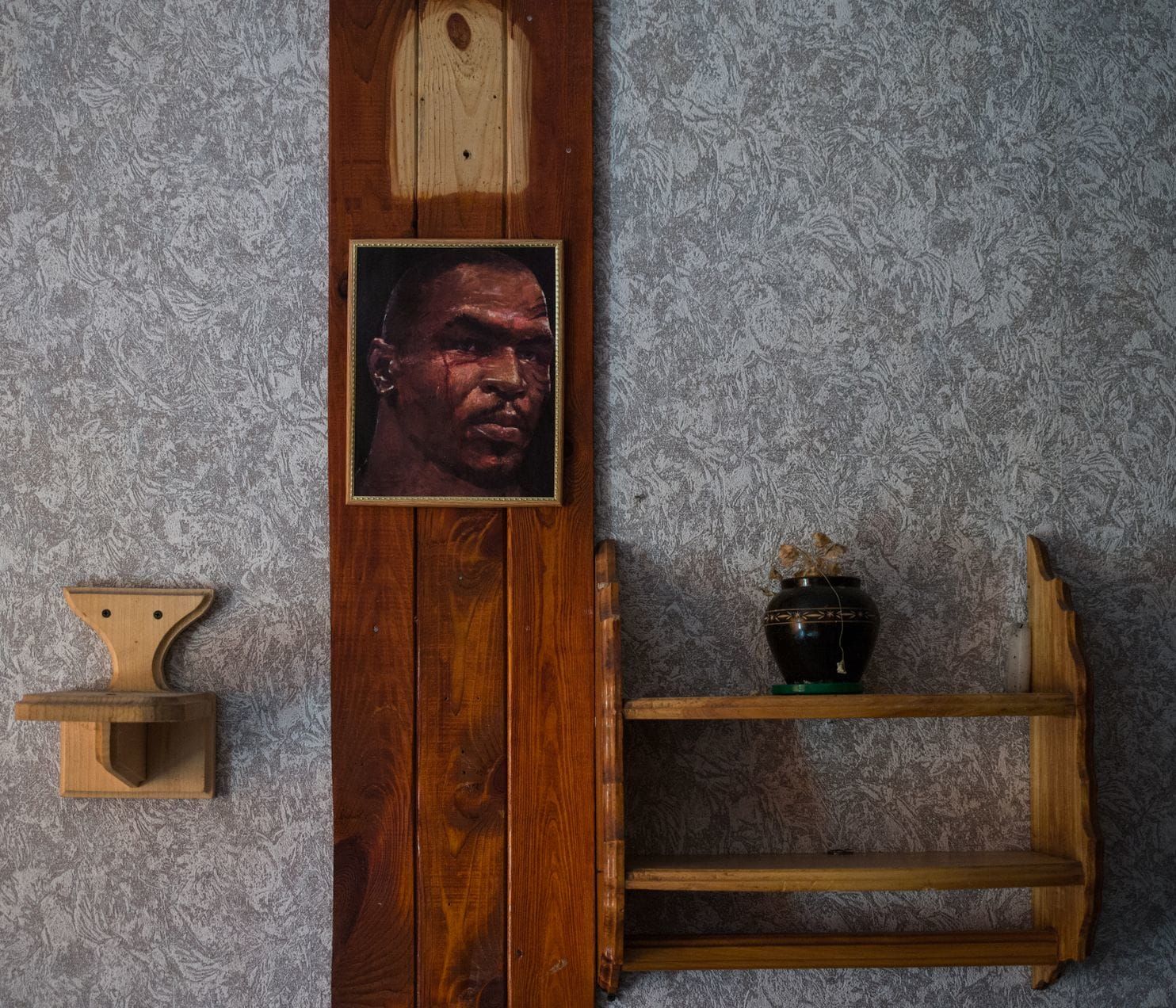 A portrait of Mike Tyson at a prison in Chernigov, Oblast region. Image by Misha Friedman. Ukraine, 2019.