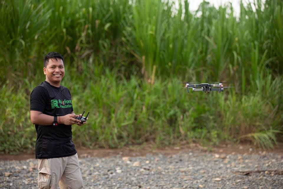 Carlos Doviaza gathers evidence of land invasions to use in court with drones. Image by Alexander Arosemena. Panama, 2019. 