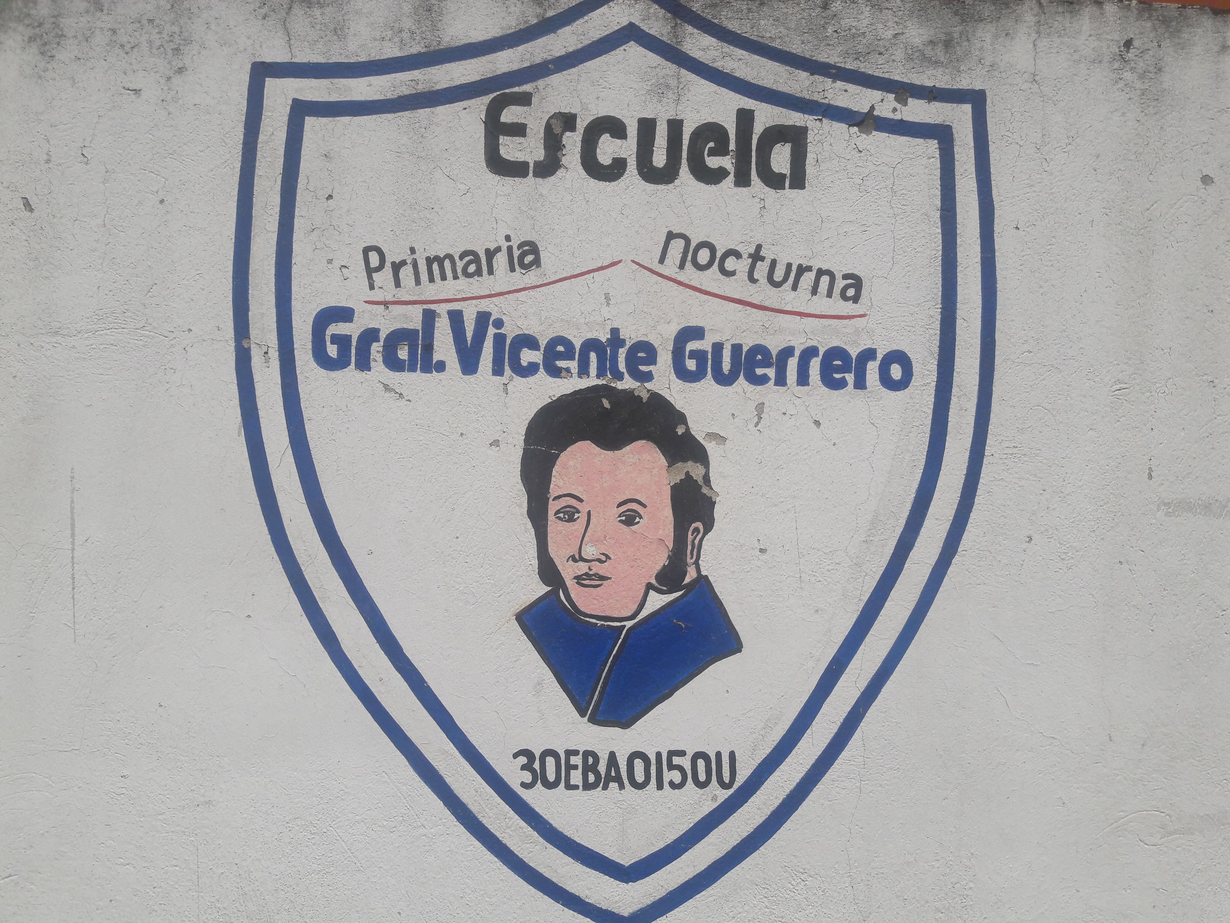 A primary school in Xalapa, named after former president Vicente Guerrero, portrays him with white skin. Image by Jonathan Custodio. Mexico, 2018.