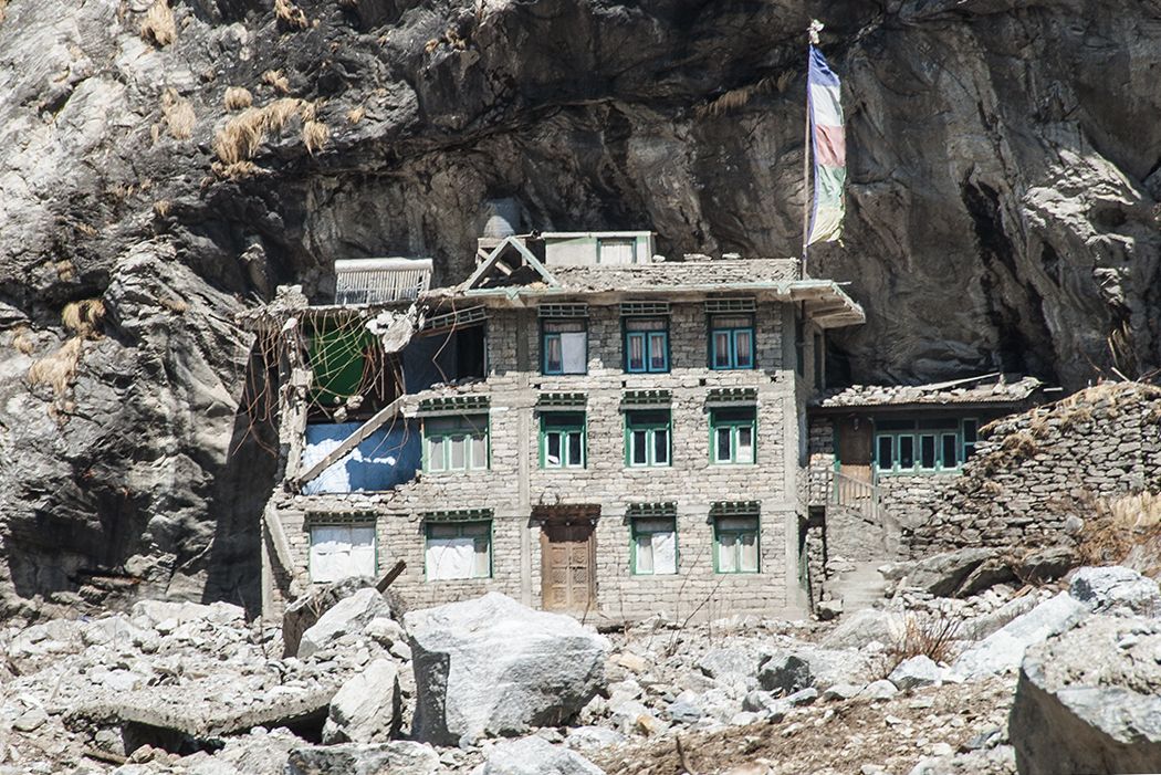 The only surviving house in Langtang