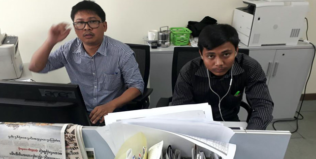 2 Reuters journalists held in Myanmar. Image News Measurements Network. Myanmar, 2017.