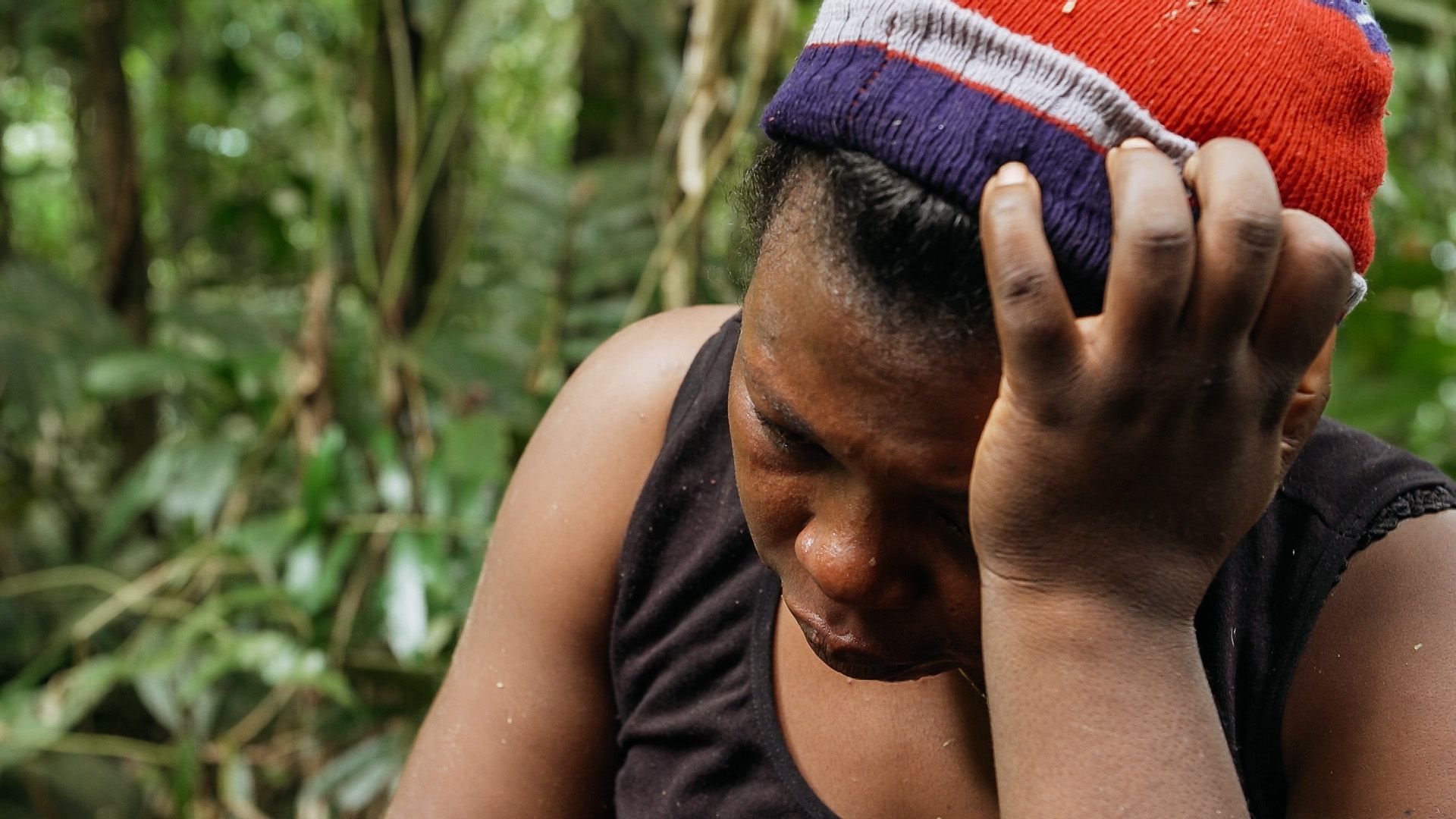 On the trail, Benita couldn’t let go of what happened to her family in Cameroon. Image by Bruno Federico for The California Sunday Magazine. 