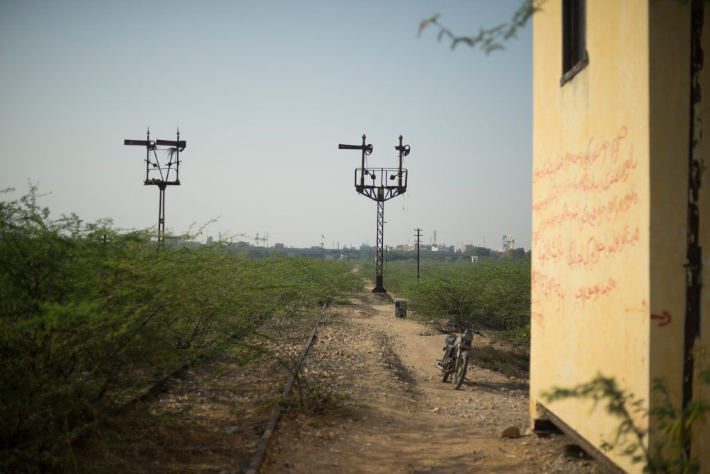 Switching House near Depot Hill Station, Karachi, Pakistan. Still image from KCR, 2014-2017, nine-channel multimedia installation. Image by Ivan Sigal. Pakistan, 2017.