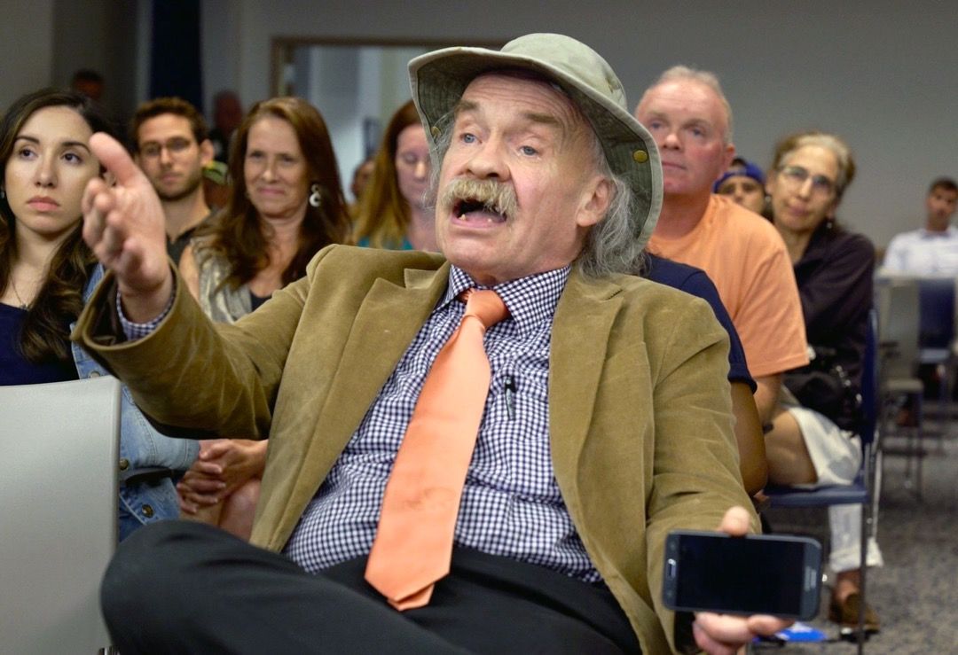 Richard Maximus “Max” Strahan at a recent meeting about right whale protections at NOAA’s offices in Gloucester. Image by David Abel/Globe Staff. United States, 2019.
