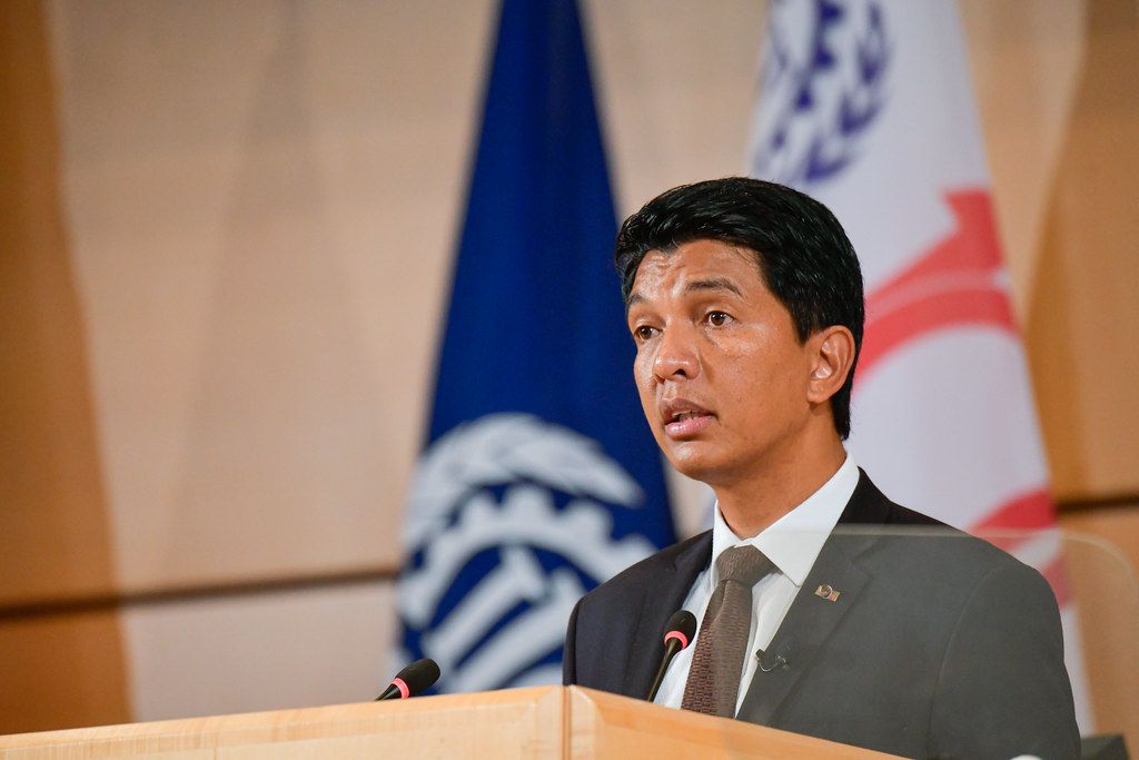 Madagascar’s President Andry Rajoelina at the 108th (Centenary) Session of the International Labour Conference. Image by Ilo Photo News / Creative Commons. Geneva, 2019.