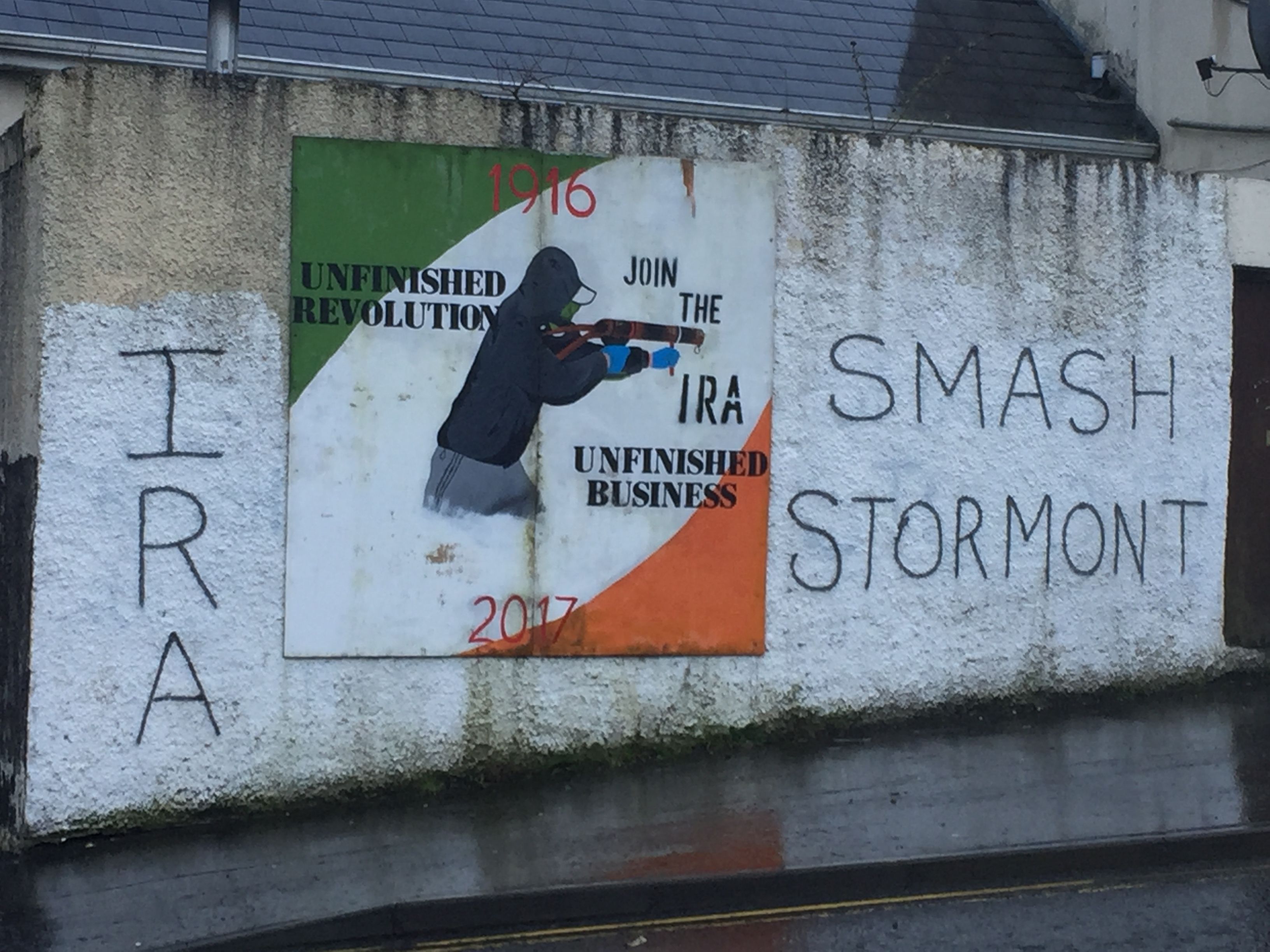 Pro-IRA graffiti in Derry's predominantly Catholic working class Bogside neighborhood. Image by Dan Haverty. United Kingdom, 2018.