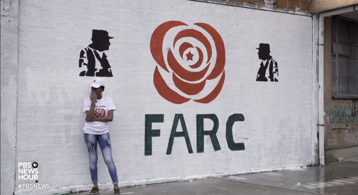 A FARC banner in Colombia. Image by Bruno Federico. Colombia, 2018.