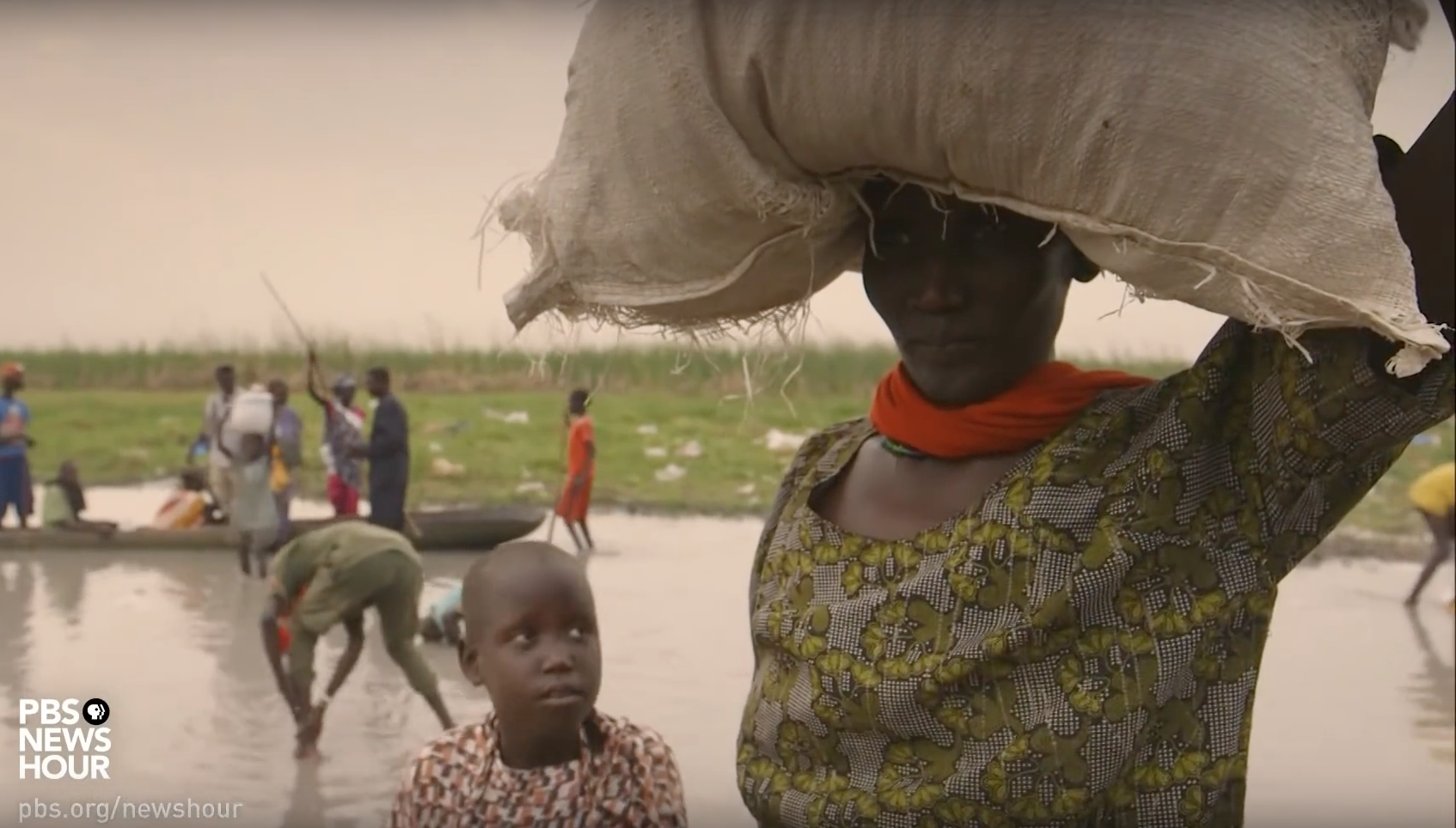 Still image from Jane Ferguson's PBS NewsHour video, "Millions Are on the Brink of War-Driven Starvation in South Sudan." 2017.