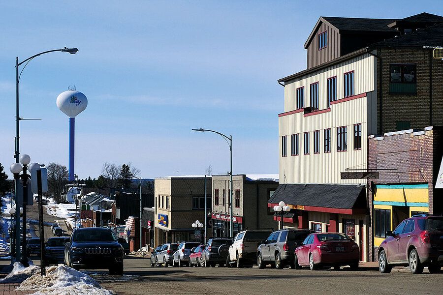 Ely, Minnesota, a town of 3,500 people, is a gateway to the Boundary Waters Canoe Area Wilderness and near the site of a proposed copper-nickel mine. Image by Jack Brook. United States, 2020. 
