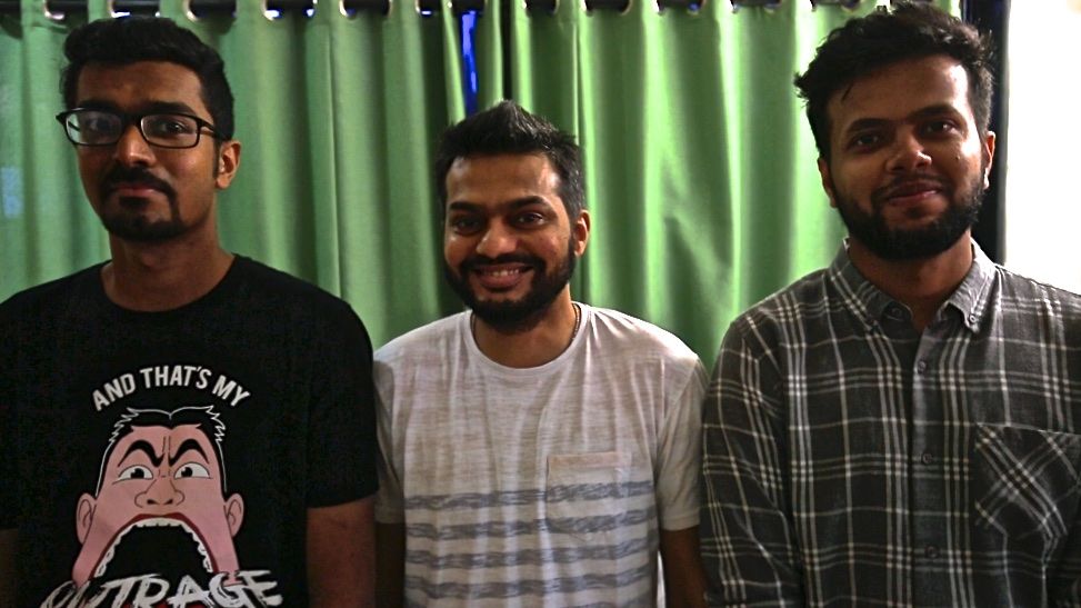 East India Comedy members Azeem Banatwalla, Kunal Rao, and Sapan Verma. Image by Wes Bruer. India, 2017.