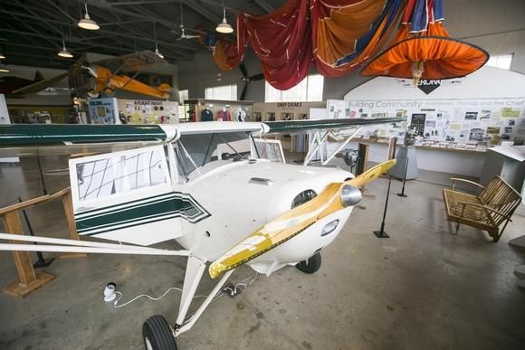 The museum's exhibits inside the Waukesha Hangar at Vintage Wheels & Wings Museum in Popular Grove. Image by Scott P. Yates/Rockford Register Star. United States, 2020.