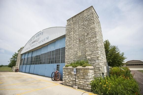 The museum's parking lot at Vintage Wheels & Wings Museum in Poplar Grove. Image by Scott P. Yates/Rockford Register Star. United States, 2020.
