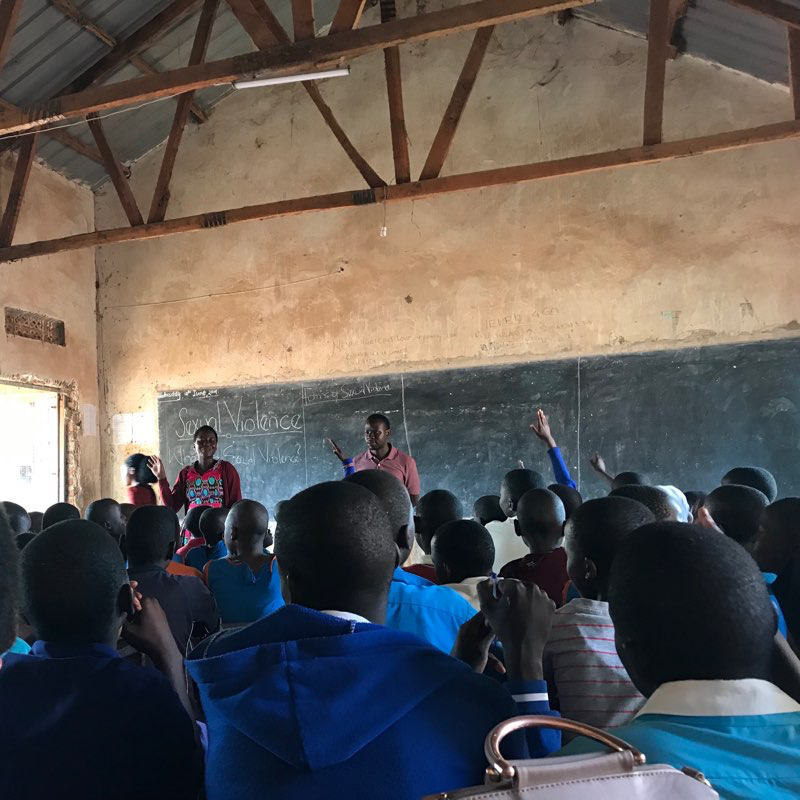 Primary school students participate in an educational session on the topic of sexual violence. Image by Keishi Foecke. Uganda, 2019.