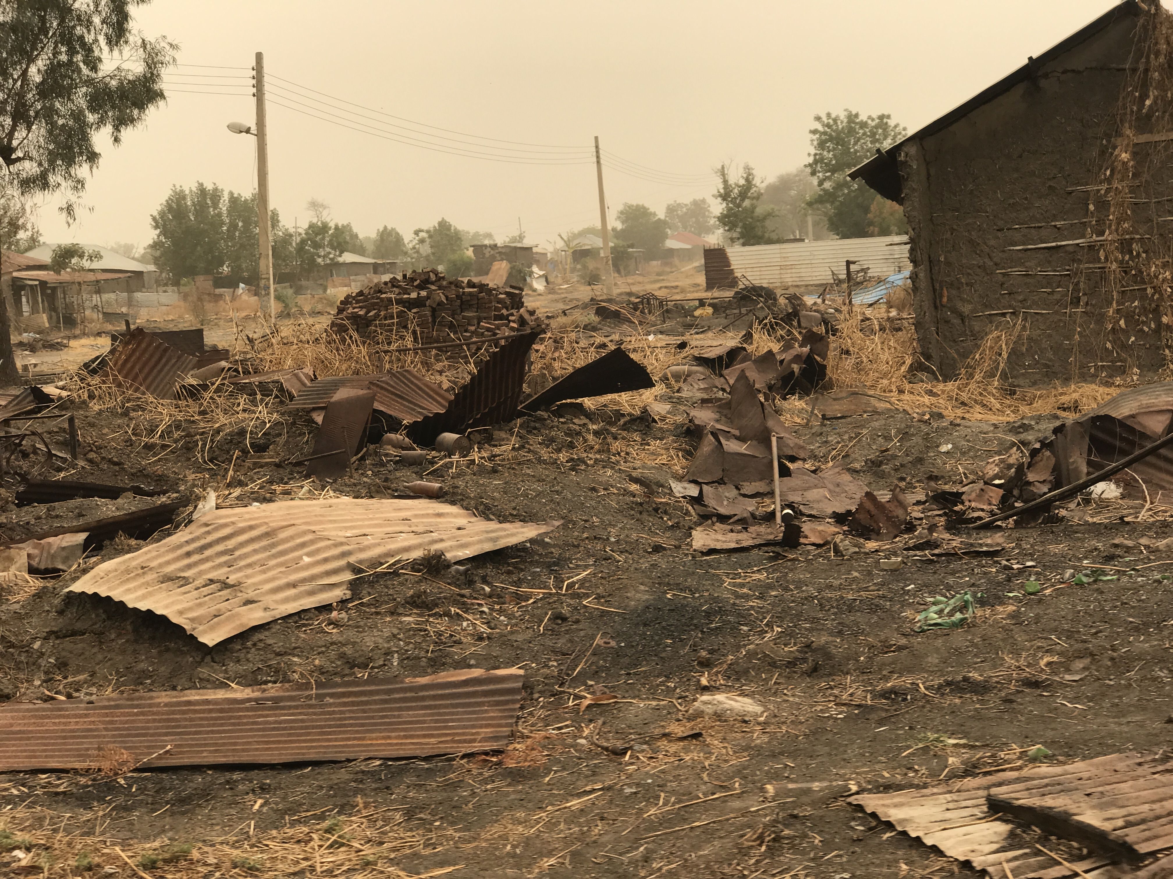 Destruction in Malakal. Malakal saw some of the worst violence of the war and has experienced ethnic cleansing. These neighborhoods are completely abandoned. Image by Jane Ferguson. South Sudan, 2017. 

