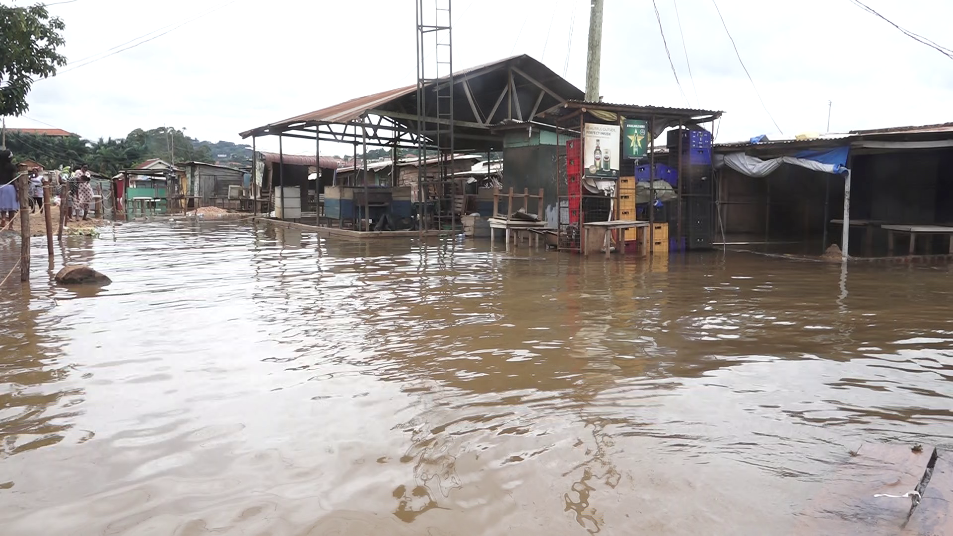 A rear view of Ggaba market swallowed in water. Image by Sarah Mawerere and Noah Omuya. Uganda, 2020.