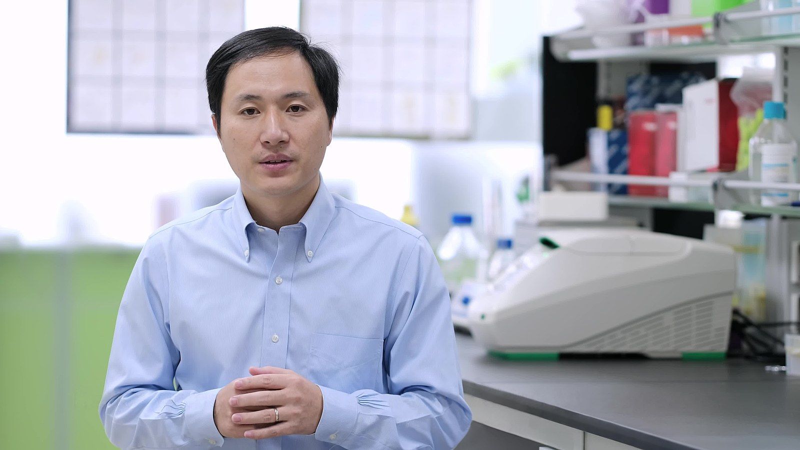 Chinese biomedical researcher Dr. Jiankui He. Image by The He Lab. China, 2018.