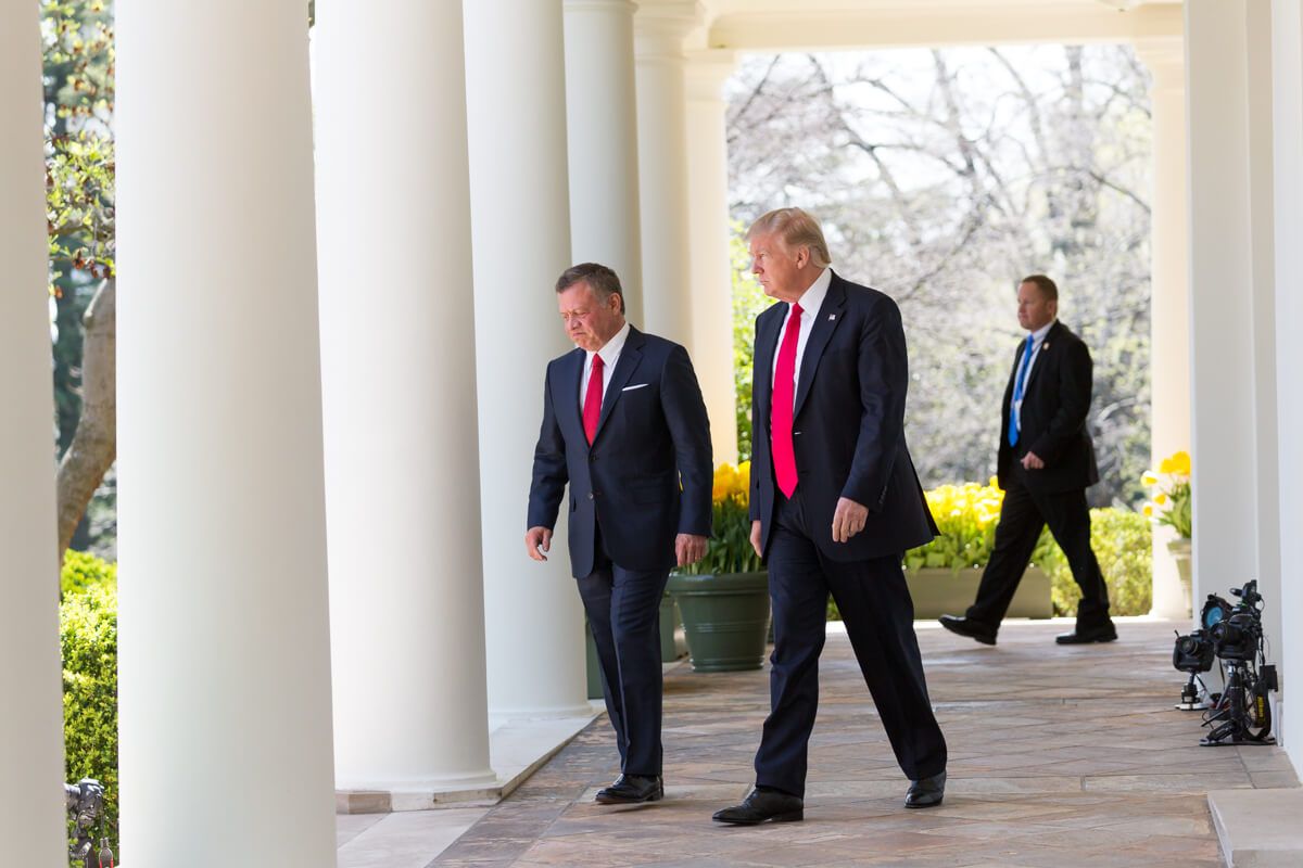 U.S. President Donald J. Trump, right, and King Abdullah II of Jordan. Image by Shealah Craighead. United States, 2017.