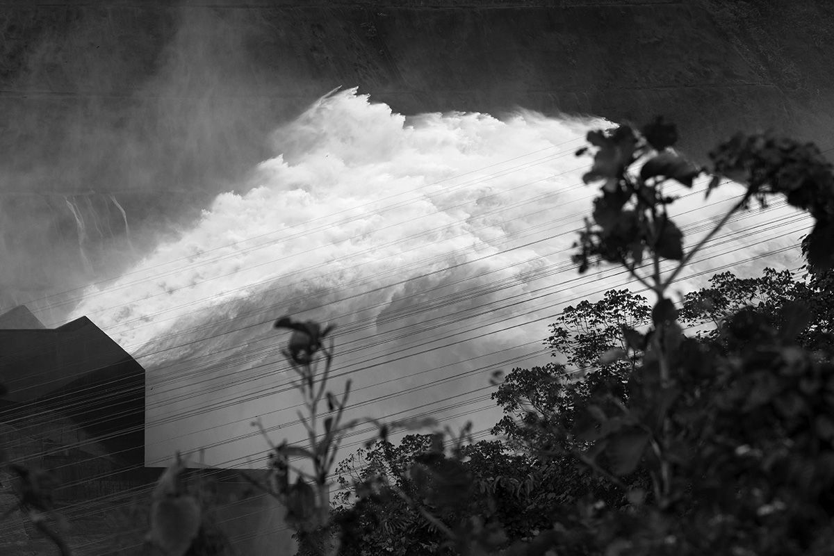 Outflow from the Bakun Dam pounds into the Rajang River. Image by Stuart Franklin/Magnum Photos. Malaysia, 2018. 