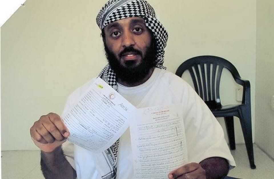 Ramzi bin al-Shibh at Guantánamo Bay, in an image provided by his defense lawyers. United States, 2019.