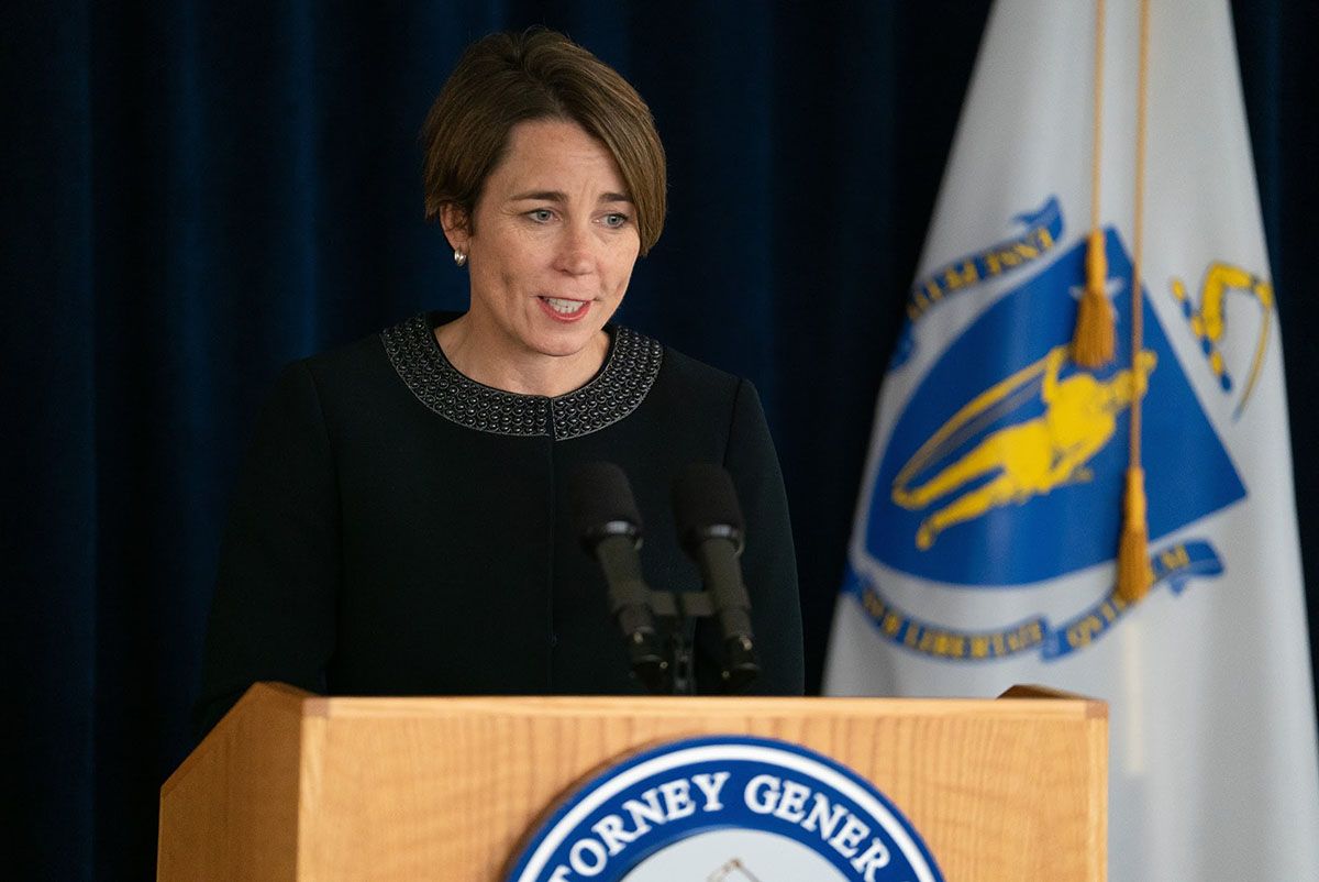 Massachusetts attorney general Maura Healey had at least 70 illegal eviction cases withdrawn from housing court for violating either the eviction moratorium or the state consumer protection law. Image courtesy of the Office of the Attorney General. United States, 2020.