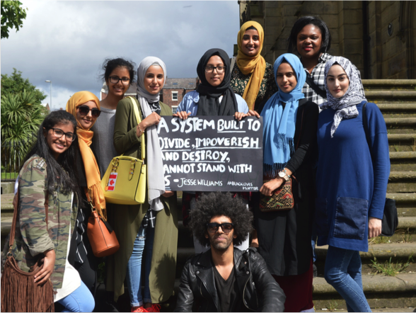 Muslim youth in the U.K. participate in a Black Lives Matter march