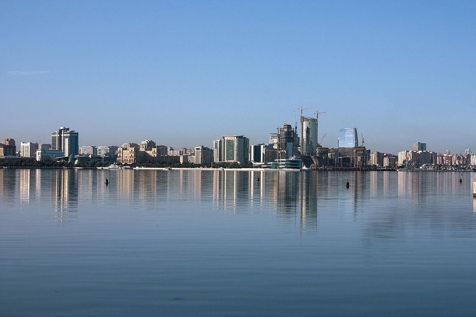 A view of Baku Bay. Image by Alix Saz courtesy Creative Commons. Azerbaijan, 2015. 