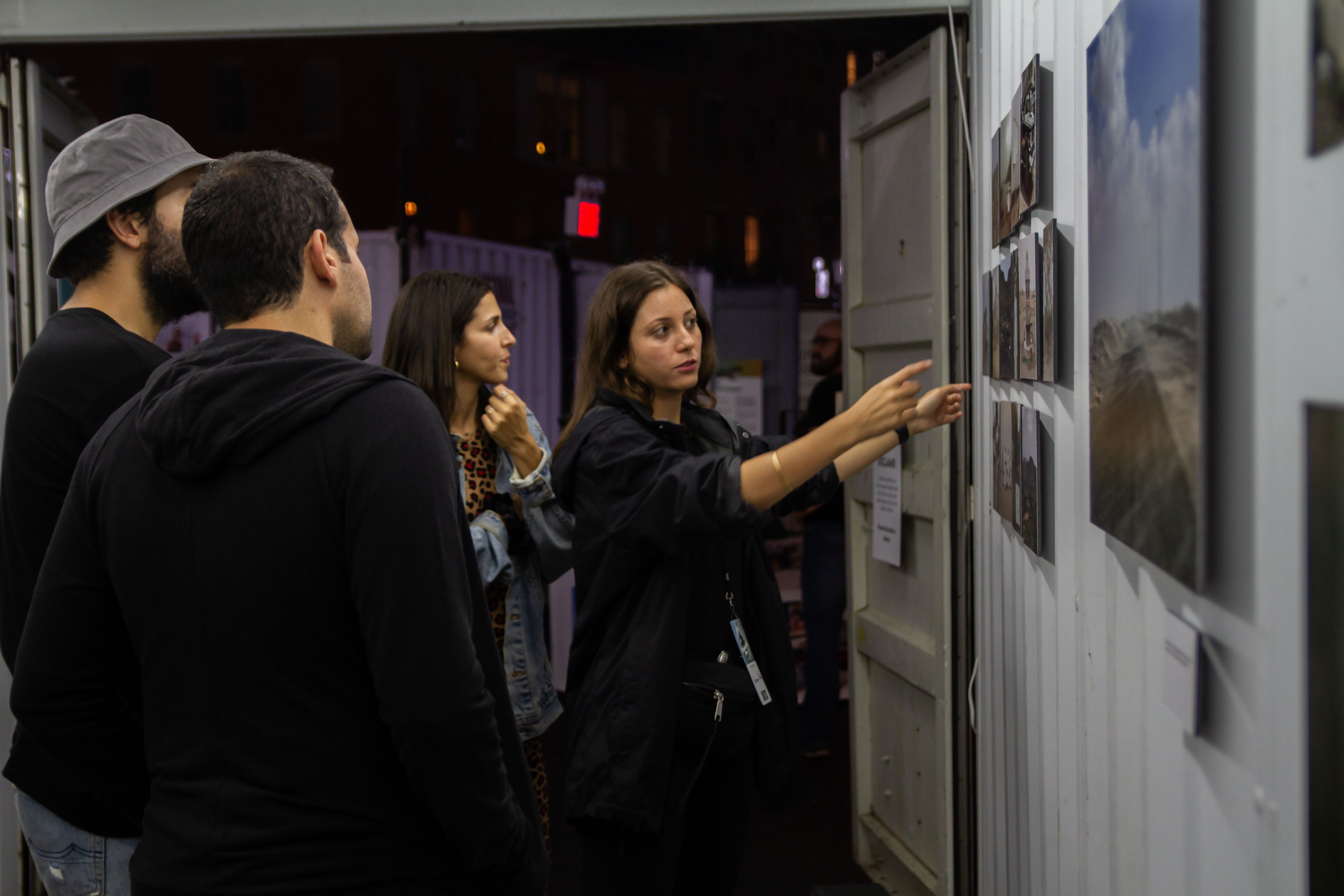 Nariman el-Mofty at the exhibit of her award-winning photographs from Yemen at Photoville. Image by Claire Seaton. United States, 2019.