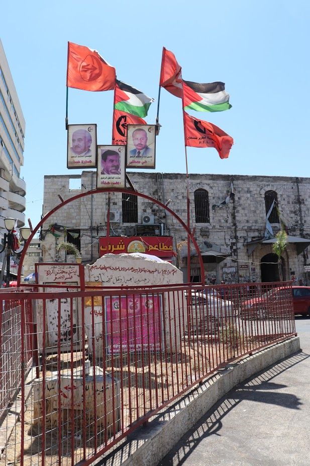 Nablus residents erected a memorial in honor of the individuals who died during one of the clashes between Israeli soldiers and Palestinian resistance fighters. It’s one of many around the city. Image by Carly Graf. Palestine, 2019. 