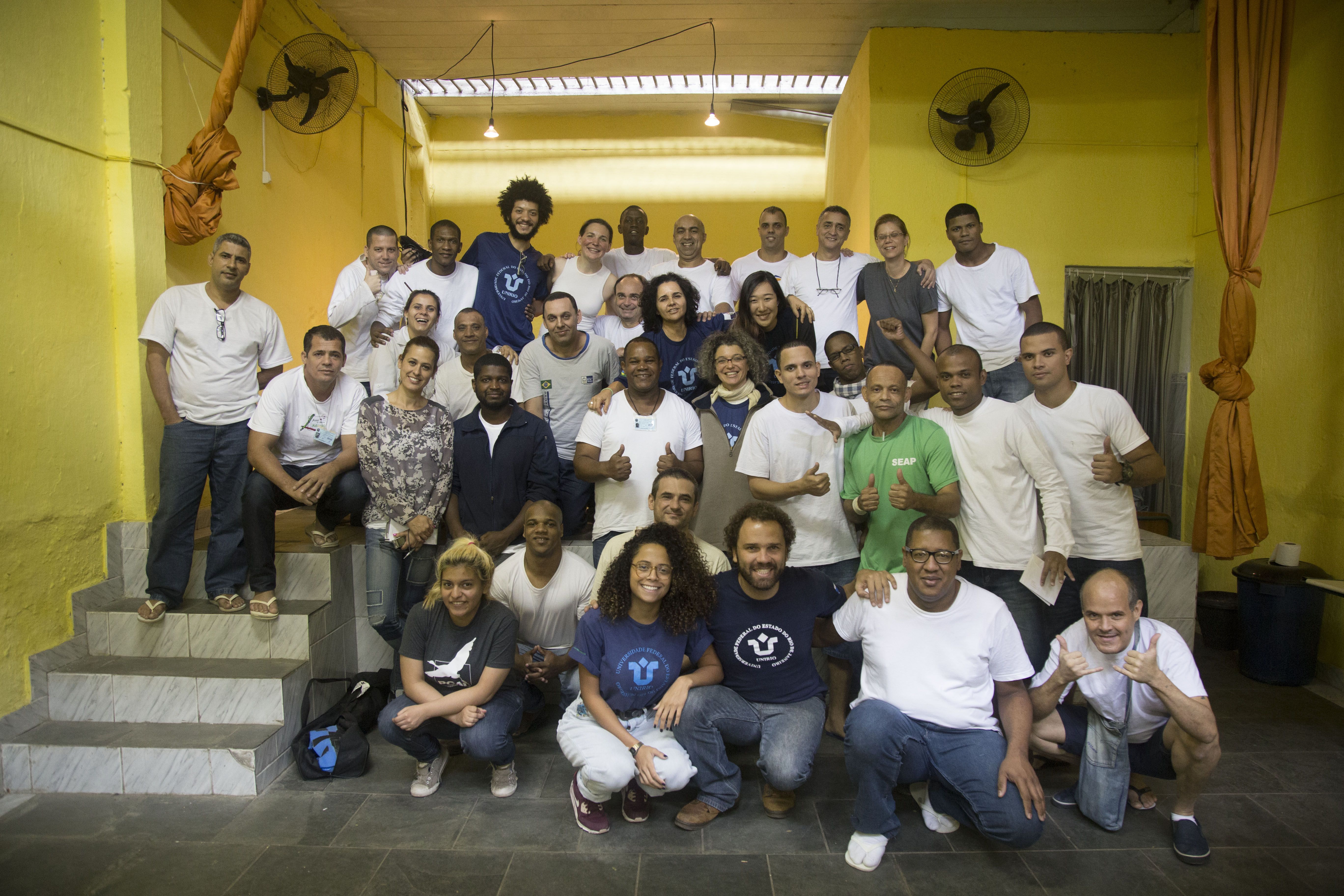 A group of prisoners from the Evarisio se Moraes Prison Complex in Rio de Janiero