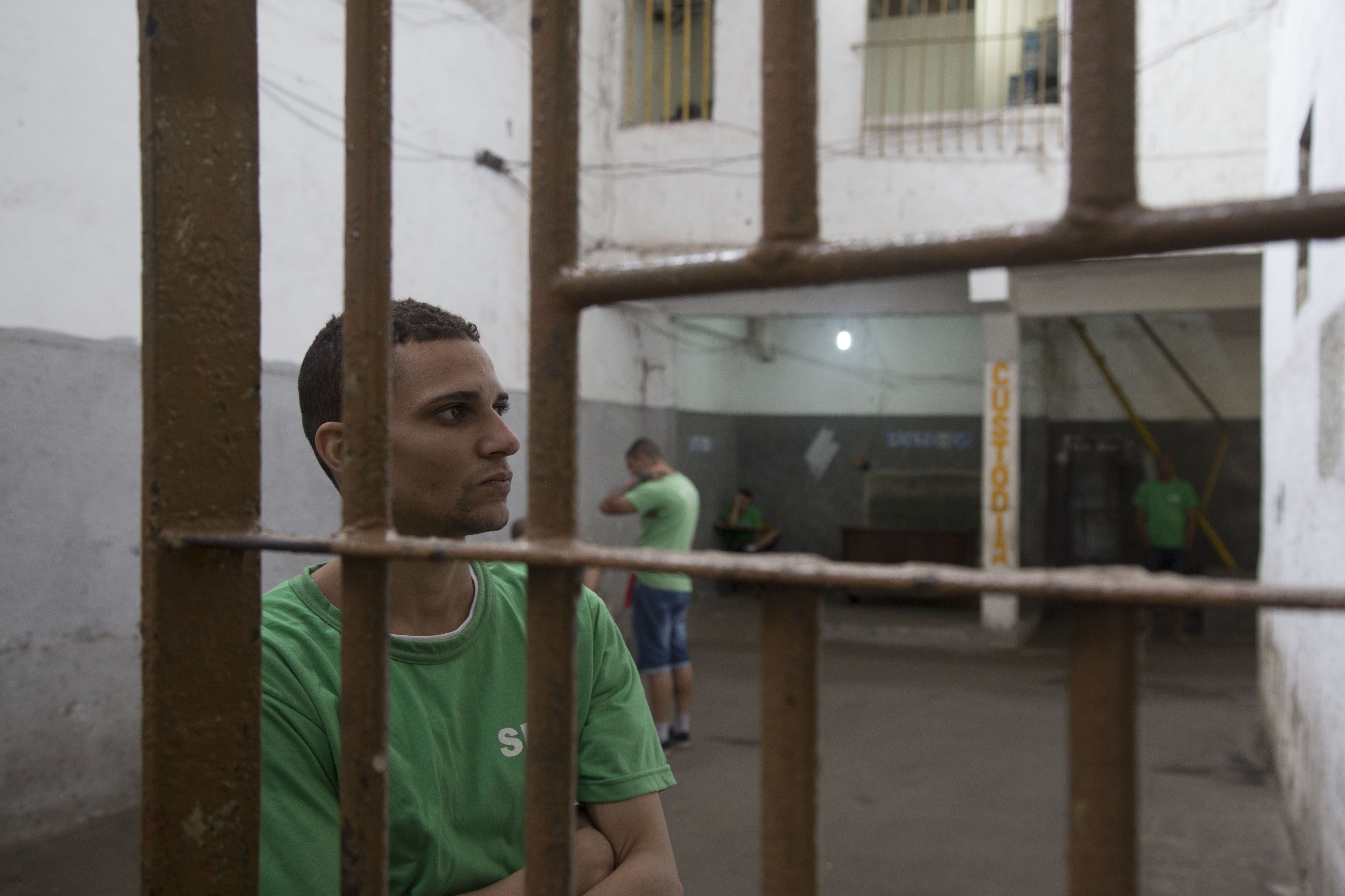 A prisoner at the Evarisio se Moraes Prison Complex in Rio de Janiero
