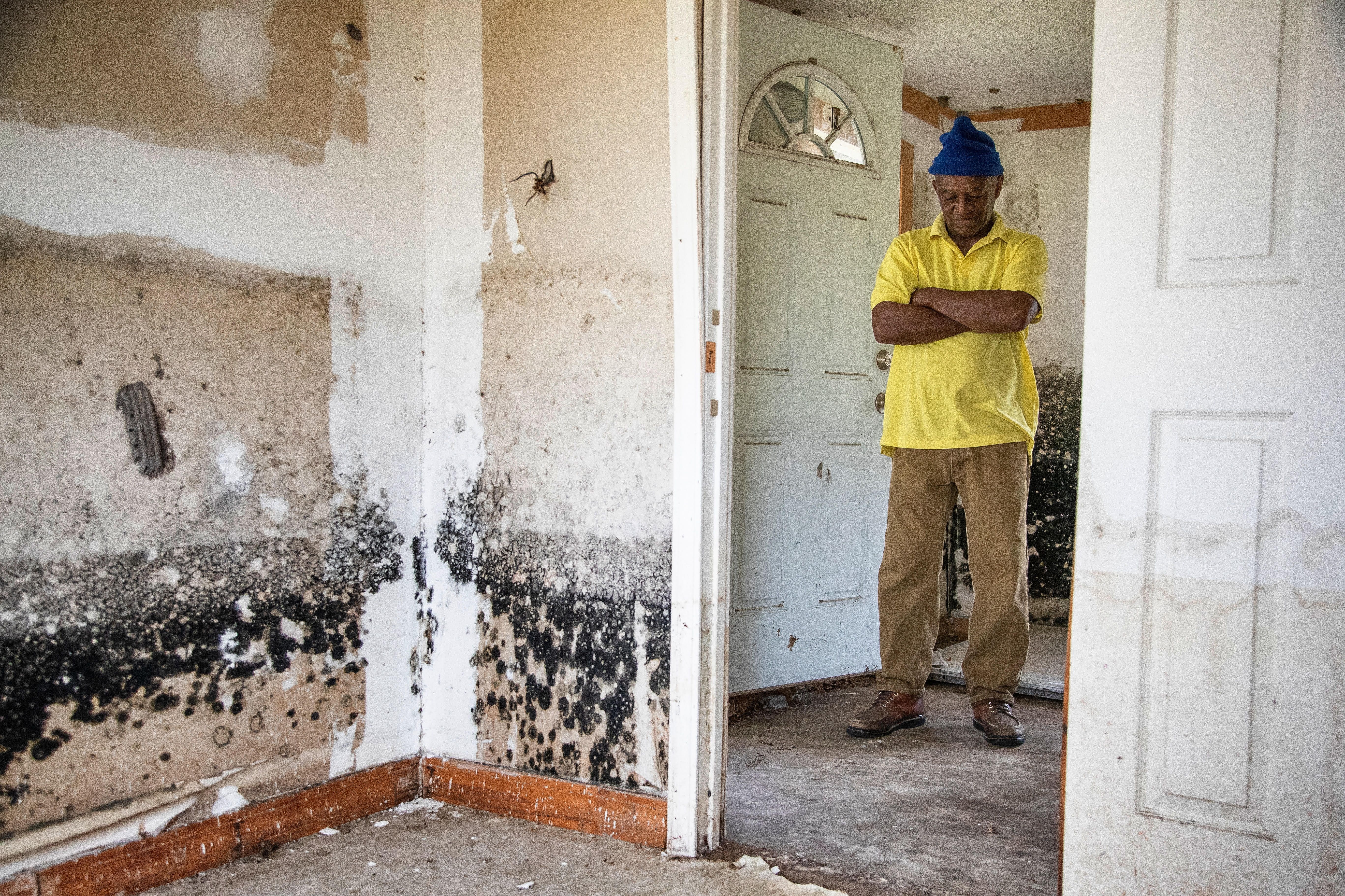 While many homeowners across Sellers, South Carolina, have received help from FEMA and other natural disaster response agencies, those without a clear title for their home have been left with no government help in mold saturated homes. Image by Joshua Boucher. United States, 2020.