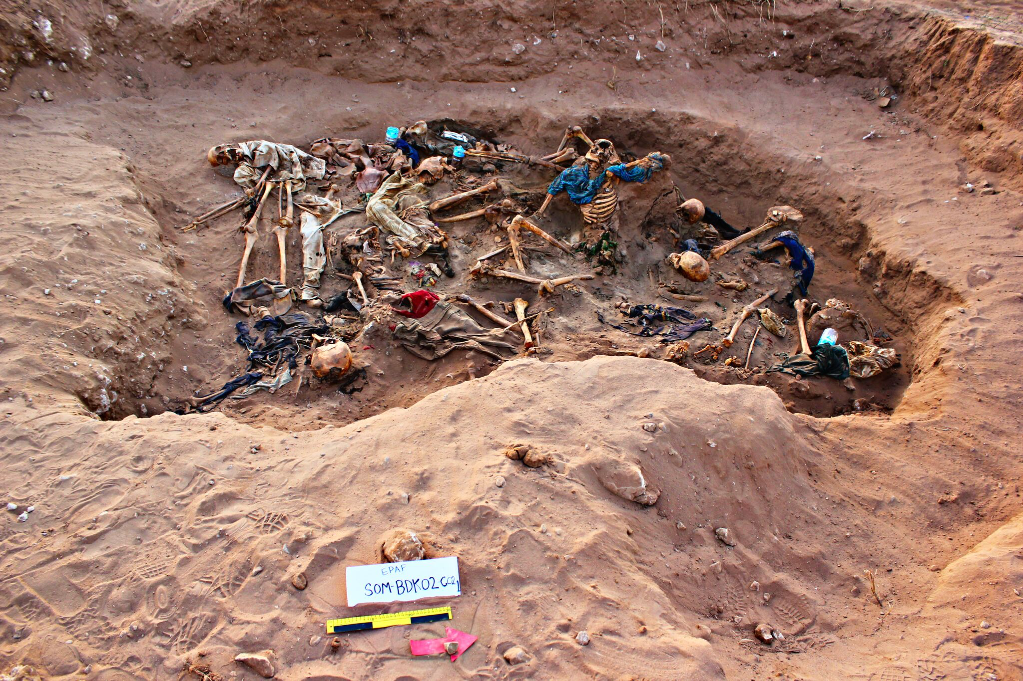 Human remains in Somaliland's Valley of Death. Photo courtesy of the Peruvian Forensic Anthropology Team (EPAF) led by Franco Mora. Somaliland, 2018.