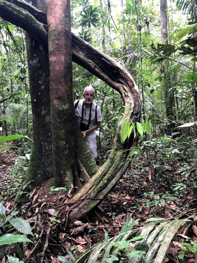 Mario Cohn-Haft, an ornithologist at Brazil's National Institute of Amazonian Research, on a field trip a few hours northeast of Manaus, the Amazon's largest city. Image by Daniel Grossman. Brazil, 2019.