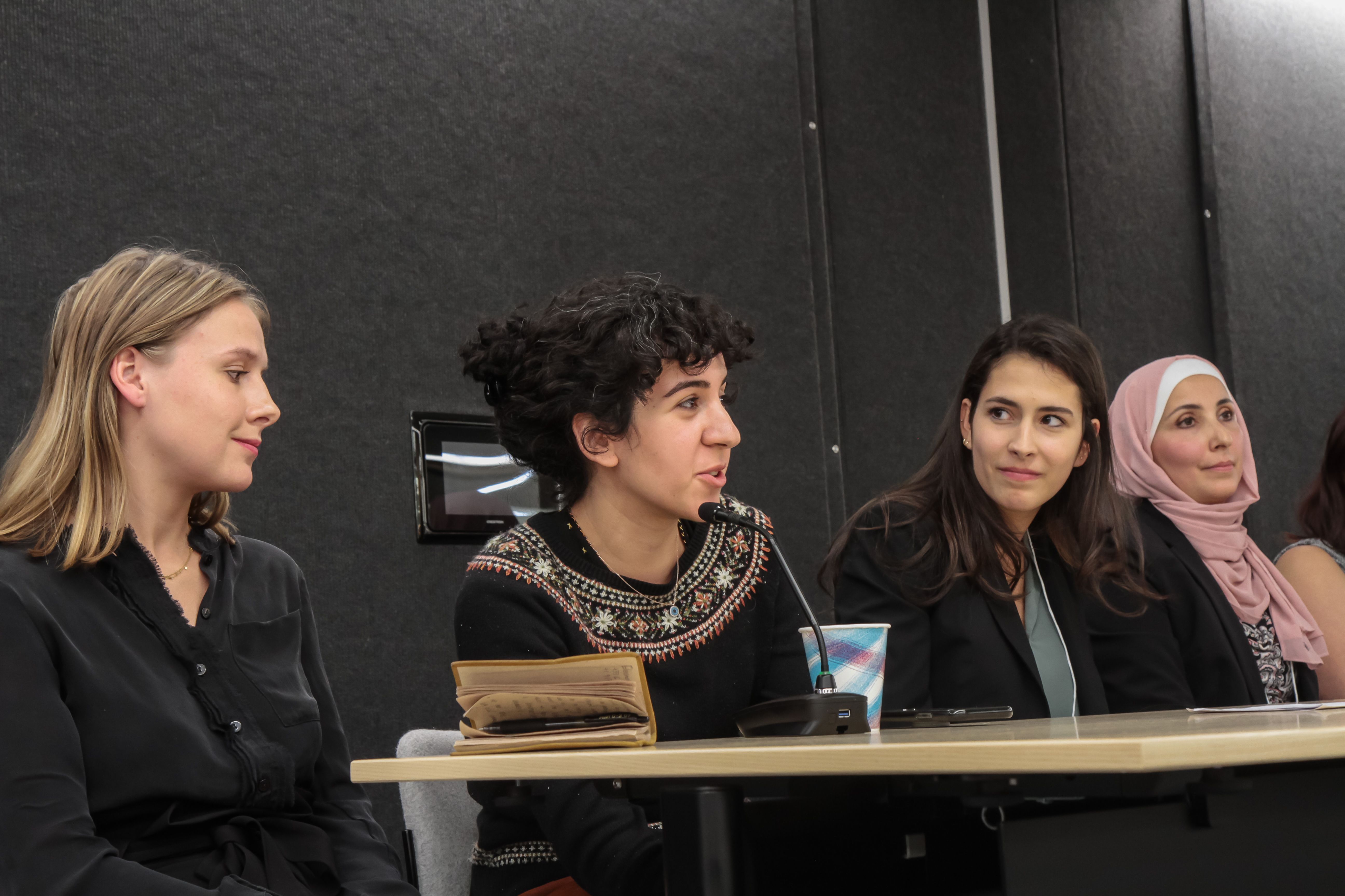 Hana Elias from Columbia University answers a question after her presentation. Image by Libby Moeller. United States, 2019.
