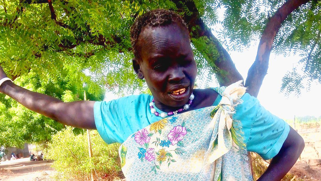 Pauline Wani, a resident of Gumbo, Rajaf. Image by Paul Jimbo and David Mano-Danga. South Sudan, undated.