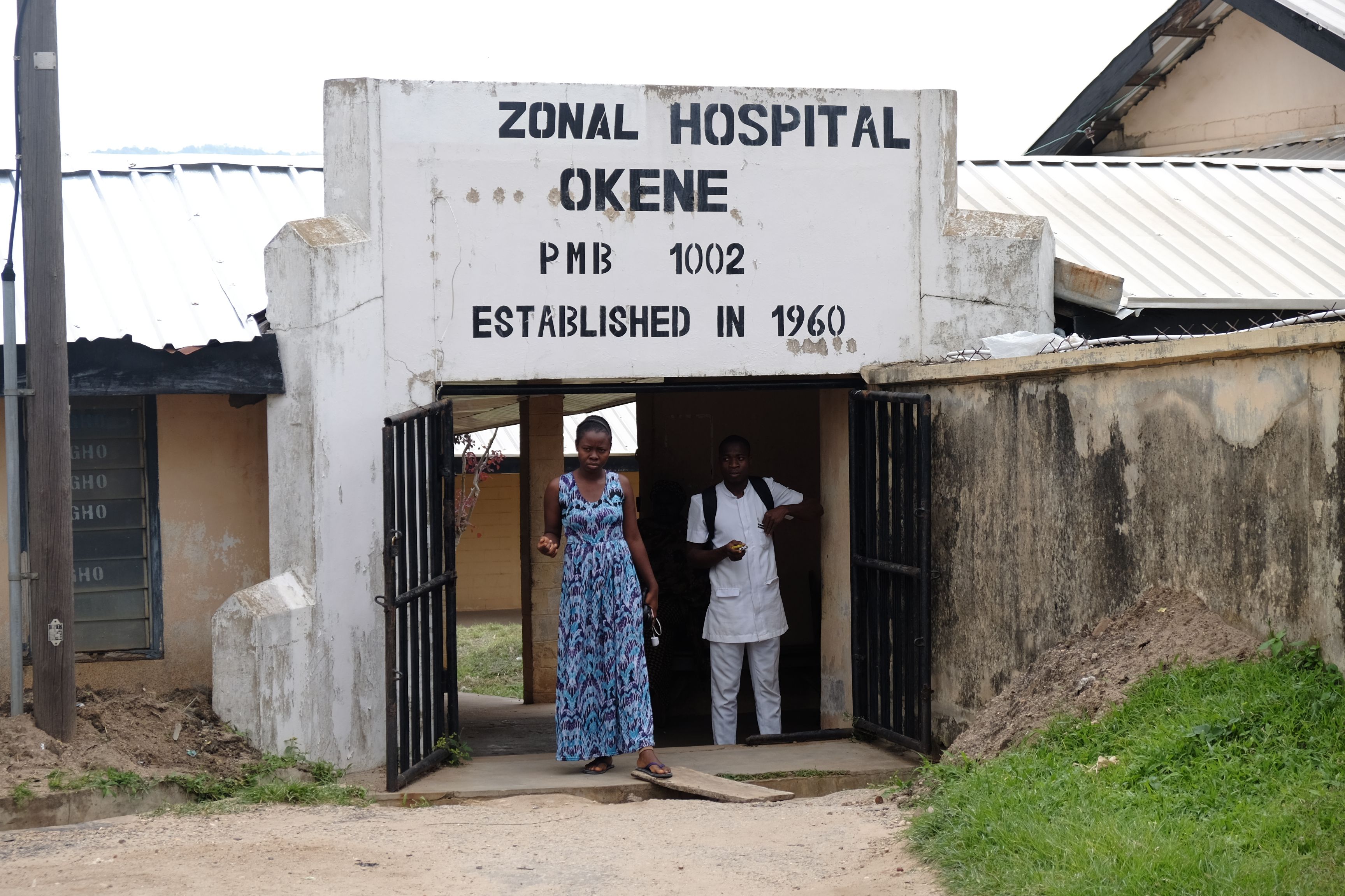 The entrance to the Okene Zonal Hospital in Kogi State, Nigeria. The hospital opened in 1960, the same year Nigeria gained its independence. Image by T.R. Goldman. Nigeria, 2017.