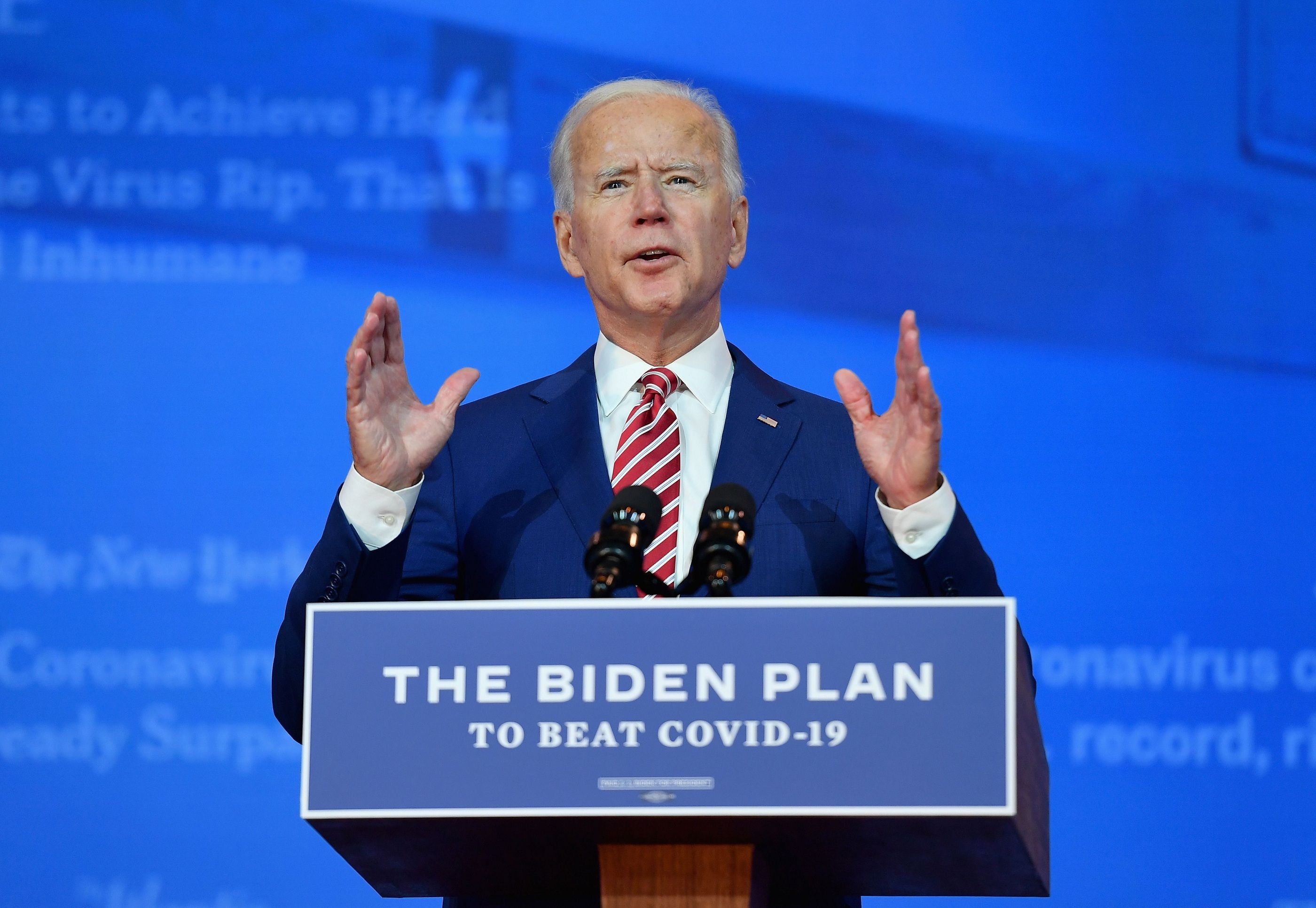 U.S. President-elect Joe Biden delivers remarks on COVID-19. Image by Stratos Brilakis / Shutterstock. United States, 2020.